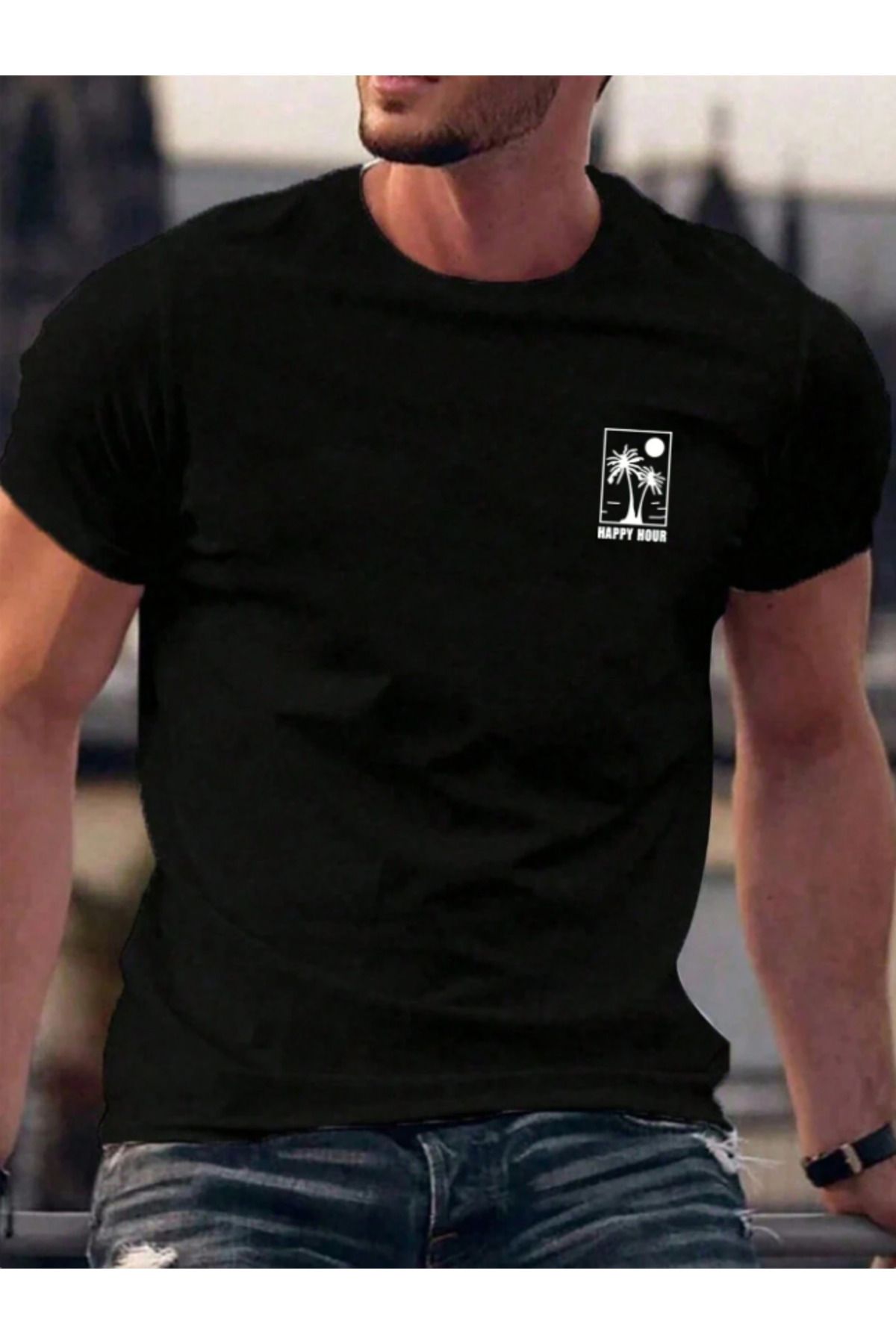 Framgan Erkek/Kadın Yazlık Özel Baskılı Günlük Kısa Kol Bisiklet Yaka T-Shirt