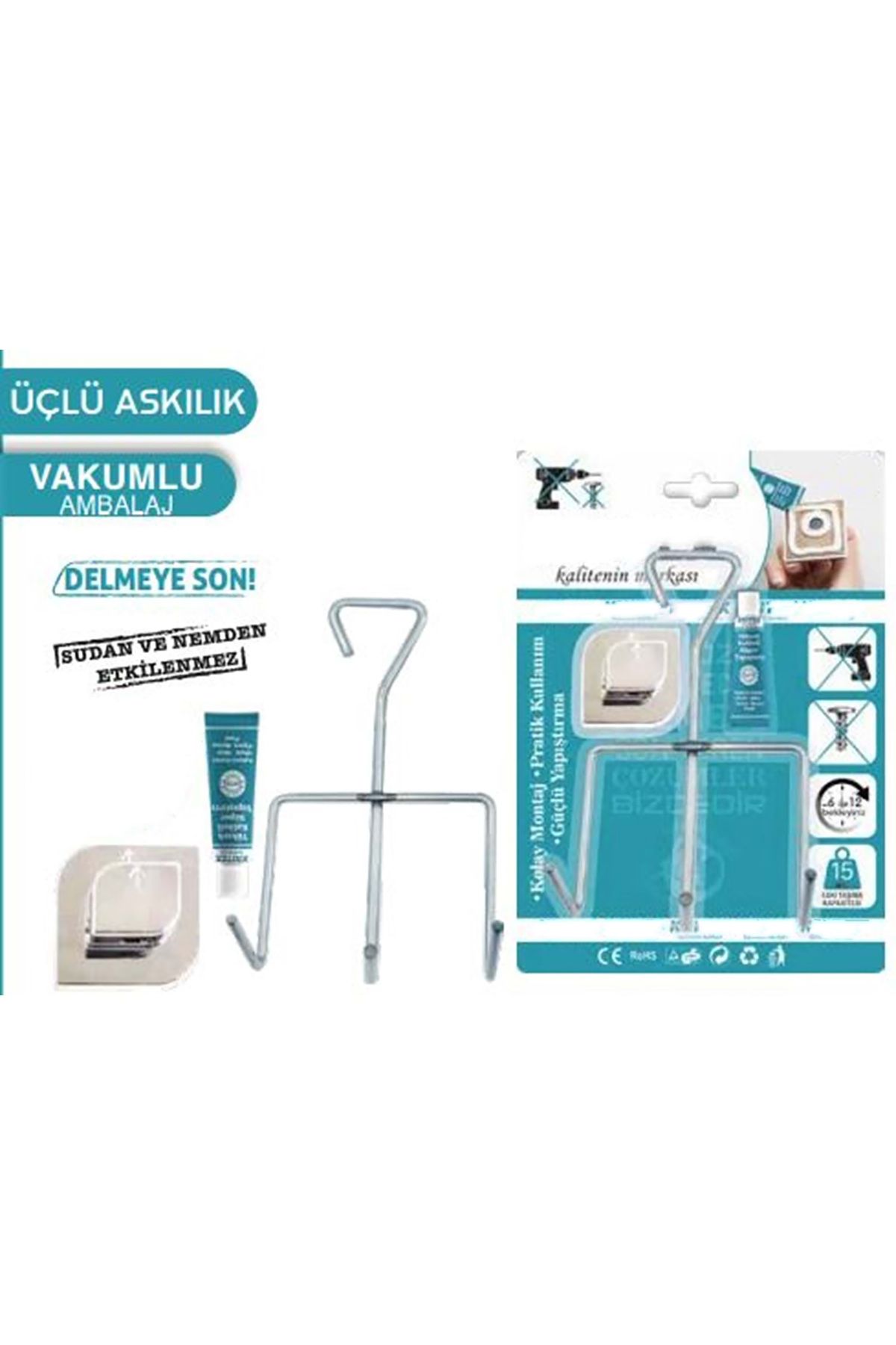 KANDİLLER HAVLU ASKISI YAPIŞKANLI 3'LÜ ASKI APARATI