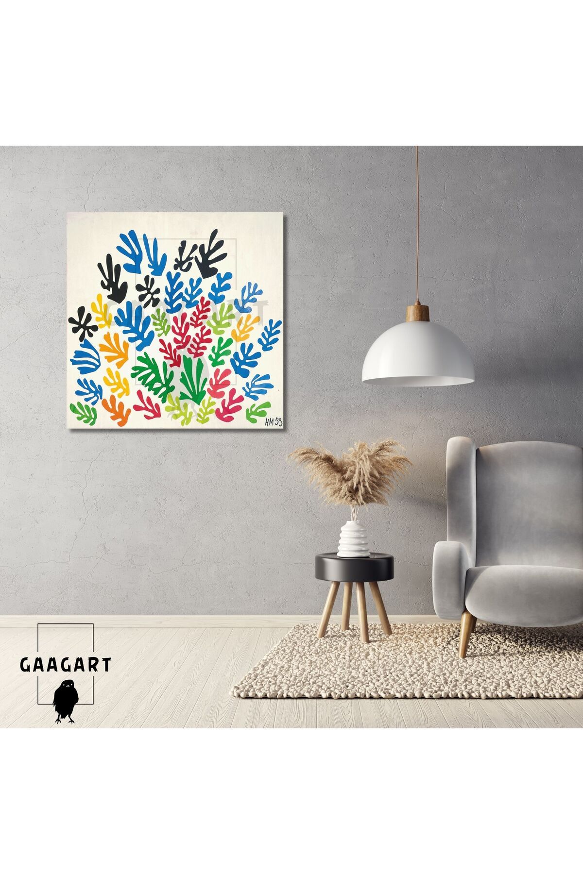 GAAGART Kare Kanvas Tablo Ünlü Eserler Henri Matisse-La Gerbe