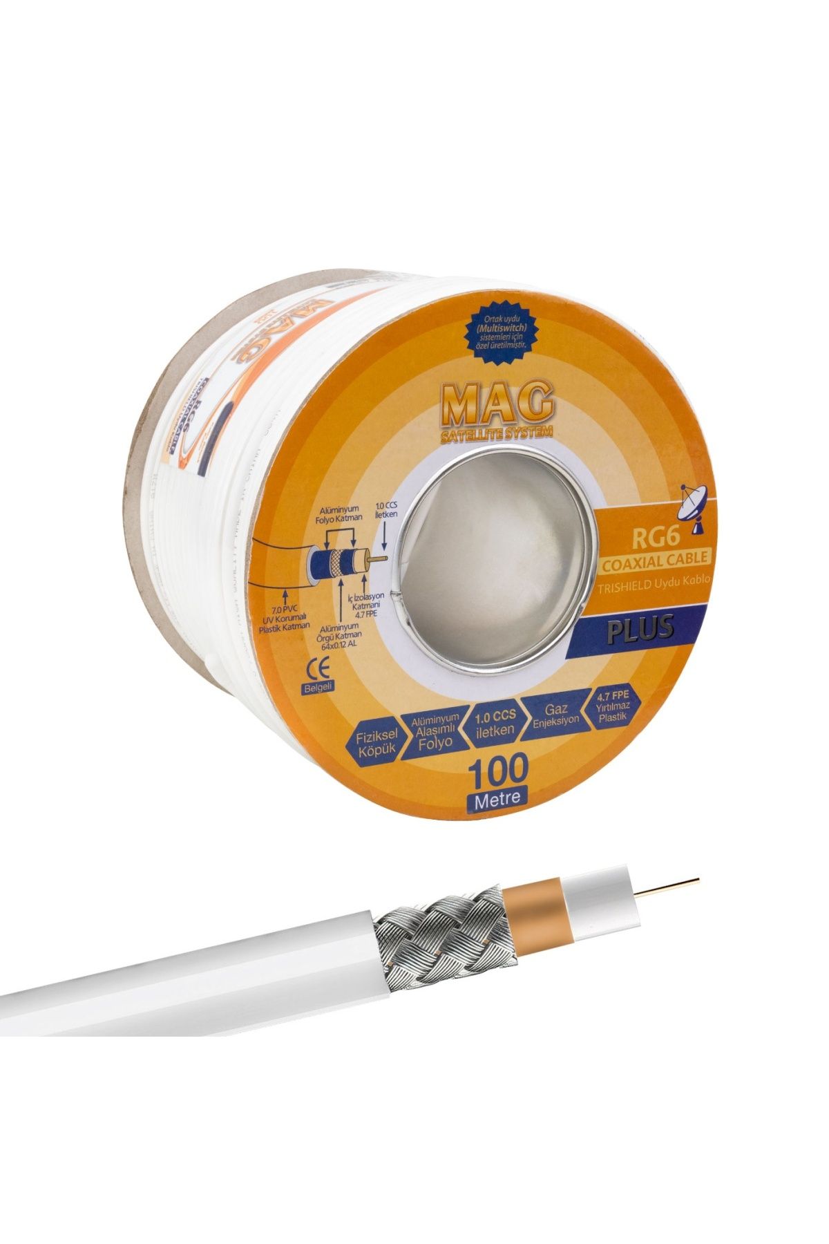 Findit RG6/U4 TRISHIELD 64 TEL ANTEN KABLOSU (100 METRE) (2818)