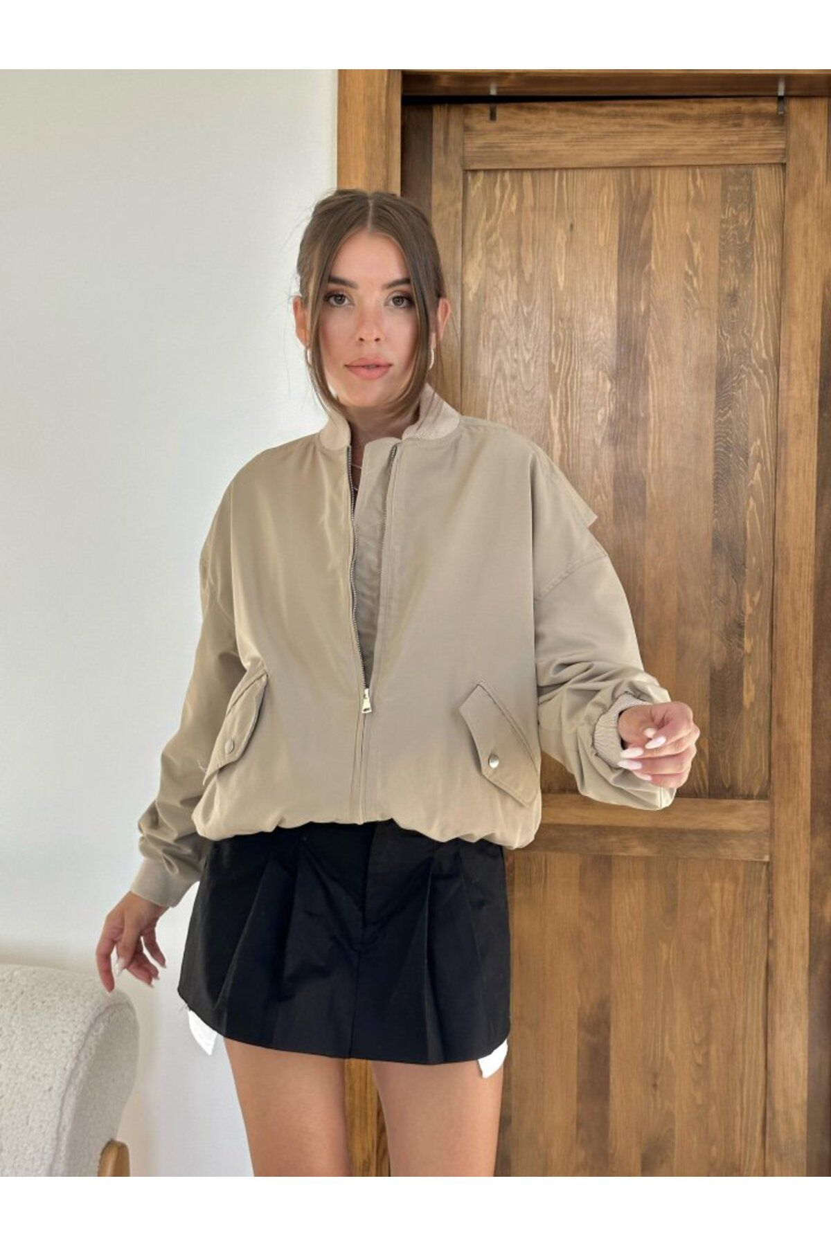 ETİLER COLLECTION Kemik Parçalı Bomber Ceket