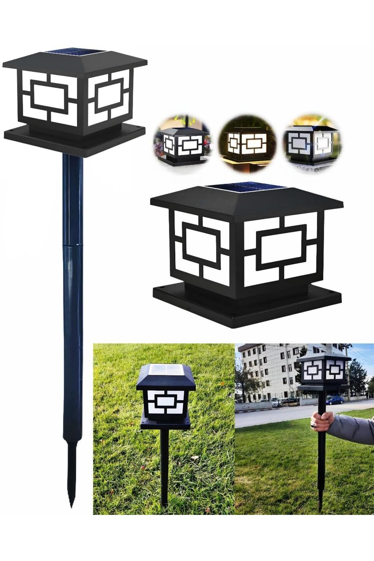 STOREMAX acelya Solar Güneş Enerjili 10W Set Üstü Standlı 78 CM Bahçe Aydınlatması, Su Geçirmez, 320