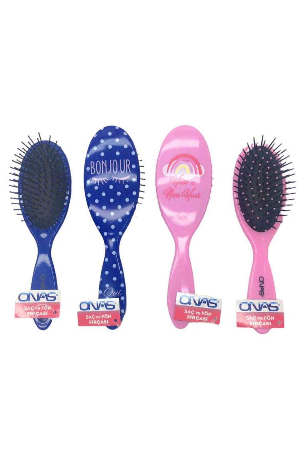 STOREMAX nffastore OVAL RENKLİ DESENLİ SAÇ FIRÇASI TARAK Star Collectionbuy 1051353