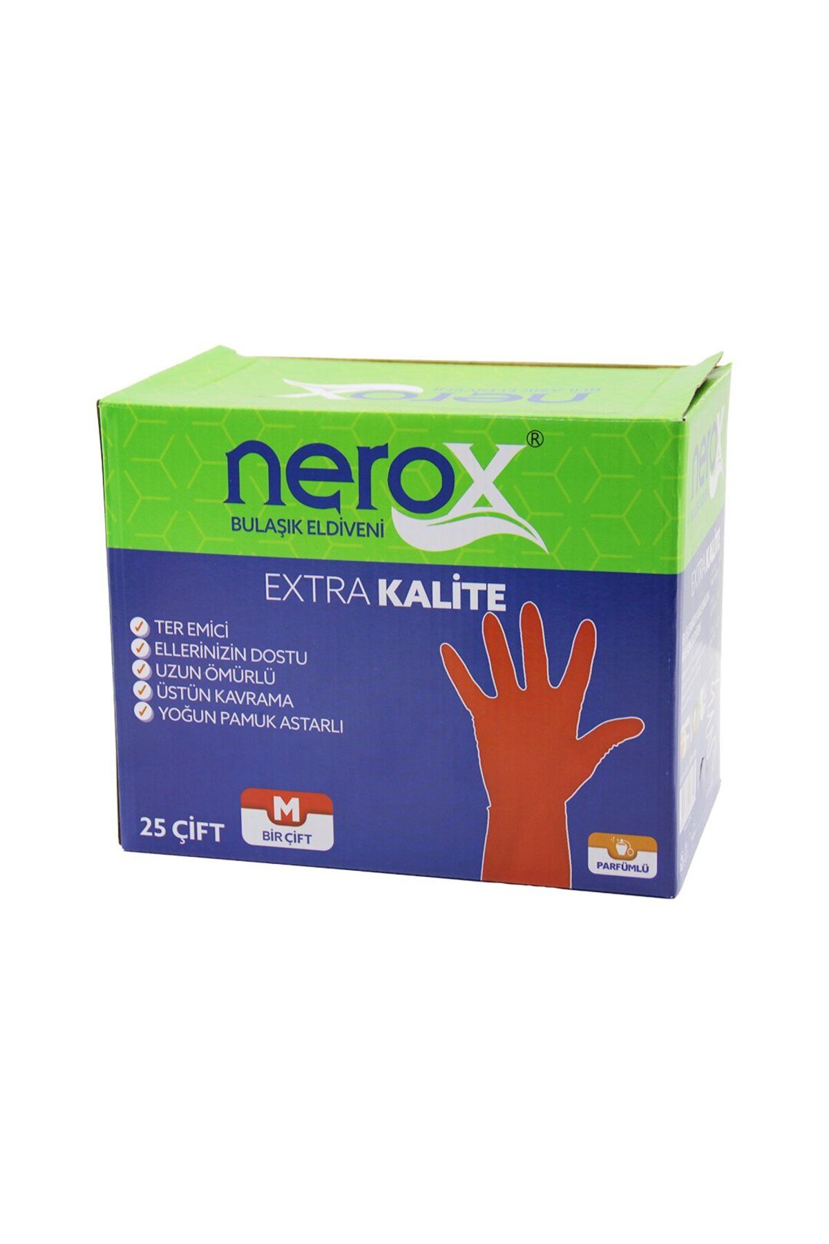 STOREMAX nffastore PLASTİK BULAŞIK ELDİVENİ M BEDEN 8-8.5 PARFÜMLÜ TER EMİCİ - YOĞUN PAMUK ASTAR
