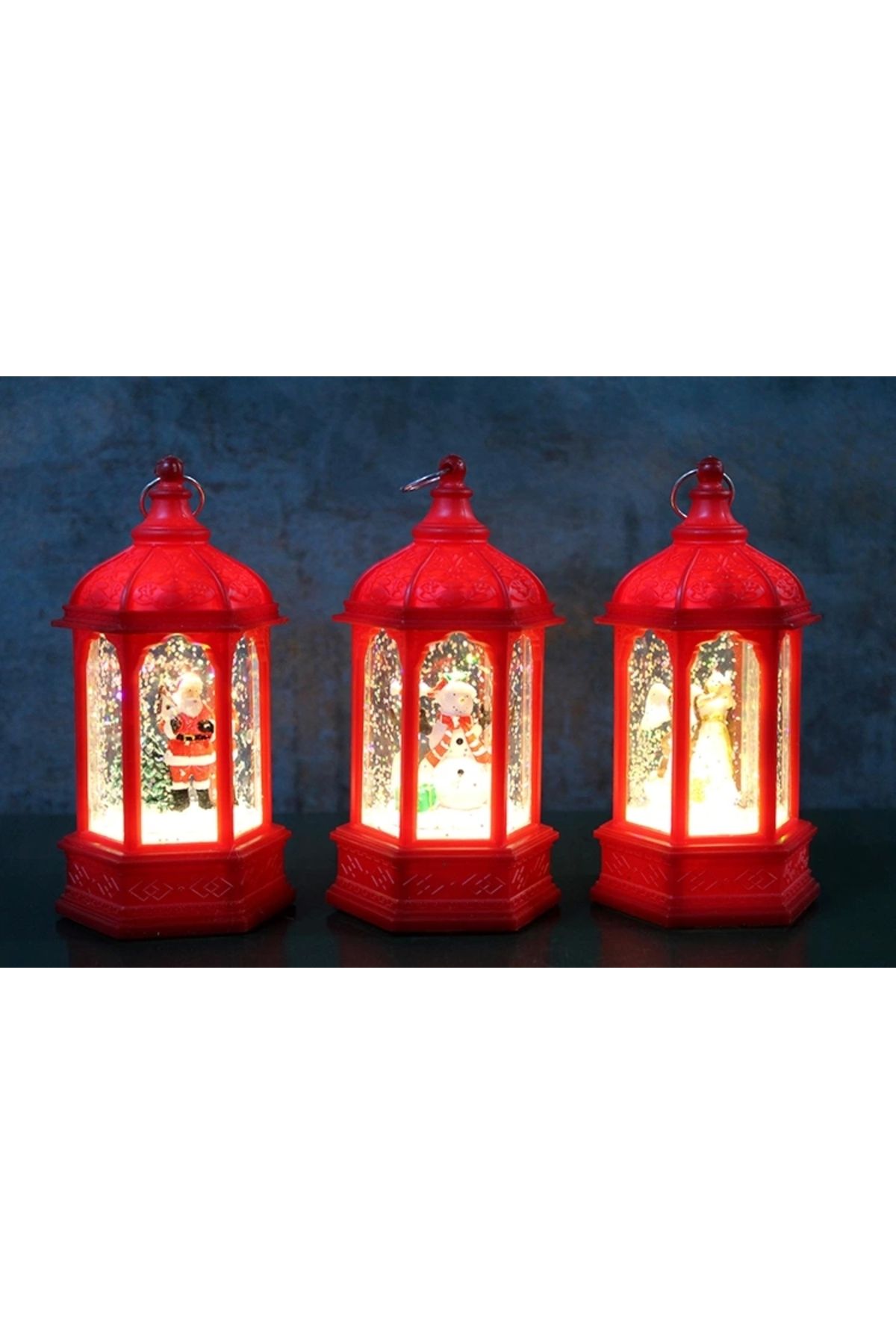 shop Yılbaşı Temalı Işıklı Kar Küresi Kırmızı Tasarım