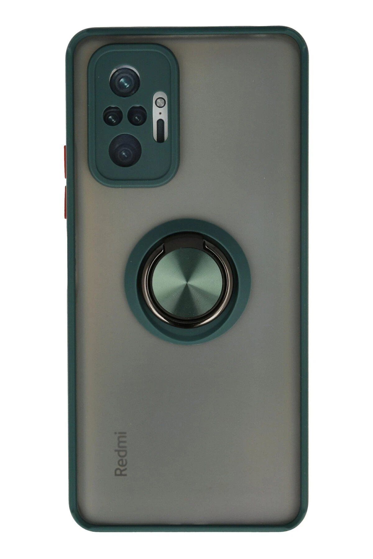 Toptan Bulurum Xiaomi Redmi Note 10 Pro Kılıf Montreal Yüzüklü Silikon Kapak - Yeşil