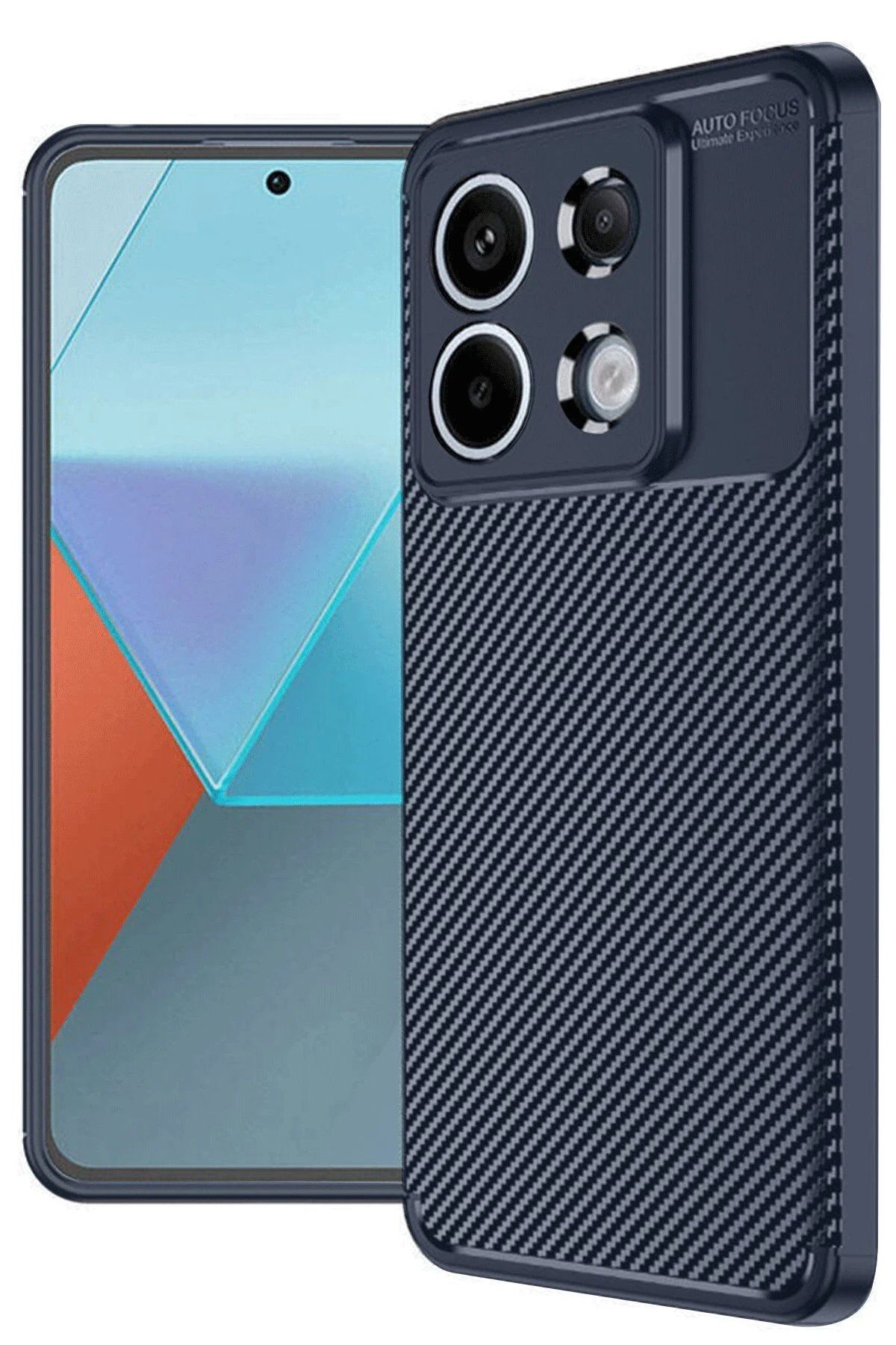 Toptan Bulurum Xiaomi Redmi Note 13 Pro 4G Kılıf Auto Focus Karbon Kapak - Lacivert