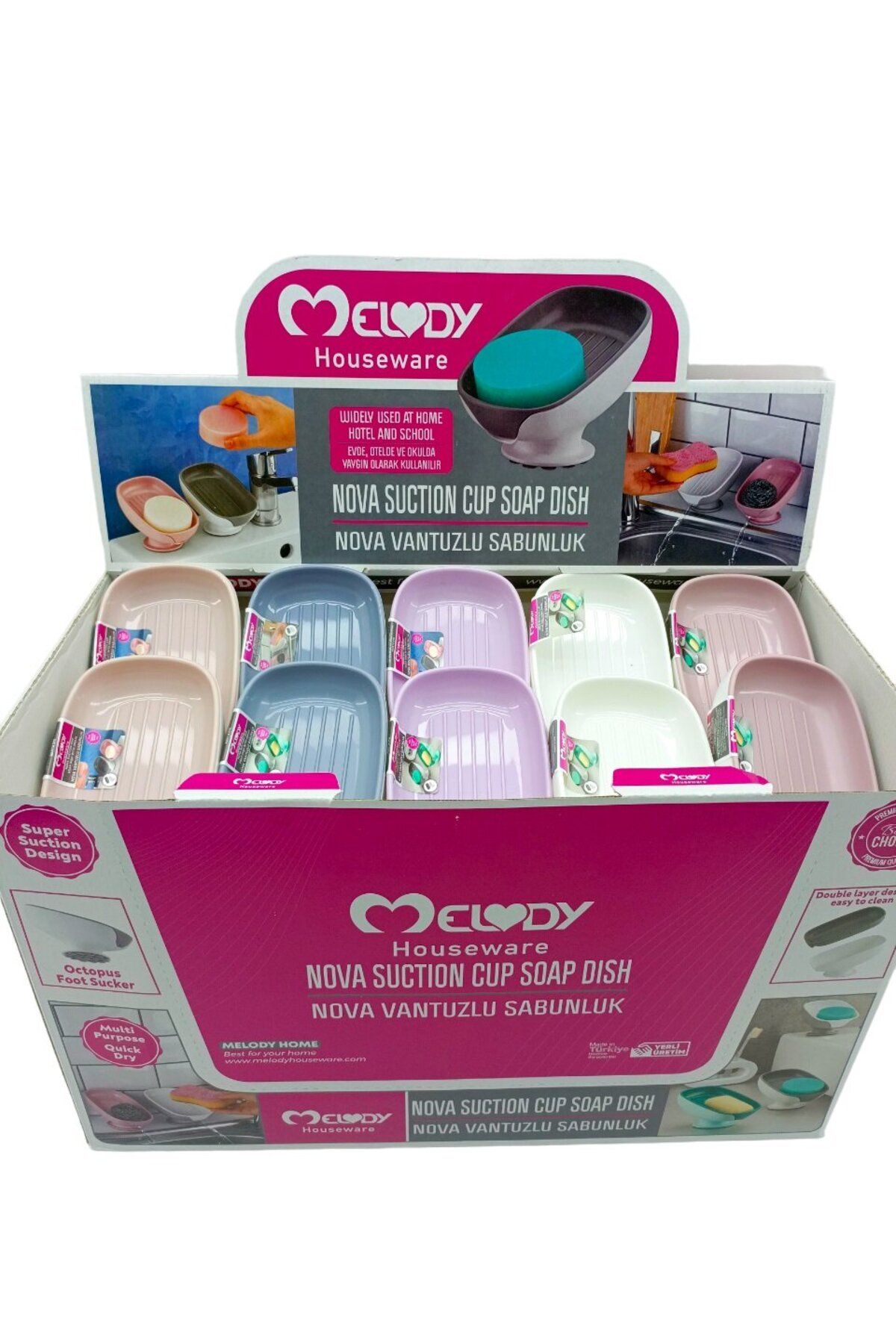 STOREMAX nffastore NOVA VANTUZLU SABUNLUK - SÜNGERLİK RENKLİ PLASTİK EĞİMLİ DURUŞ AYAKLI Star Coll