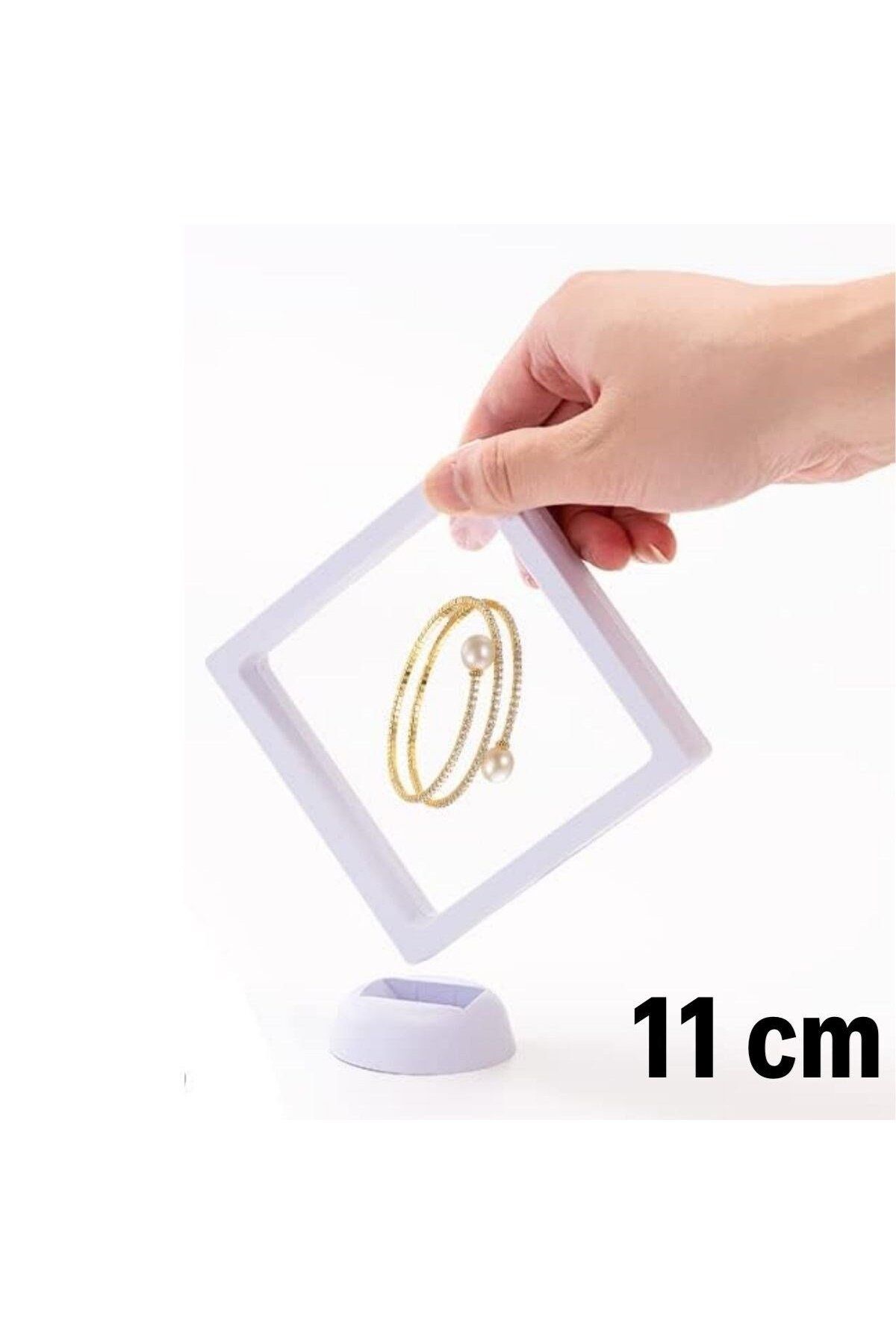 babyale 11x11cm Standlı 3D Takı Ziynet Hatıra Koleksiyon Saklama Kutusu Şeffaf Film Çerçevesi