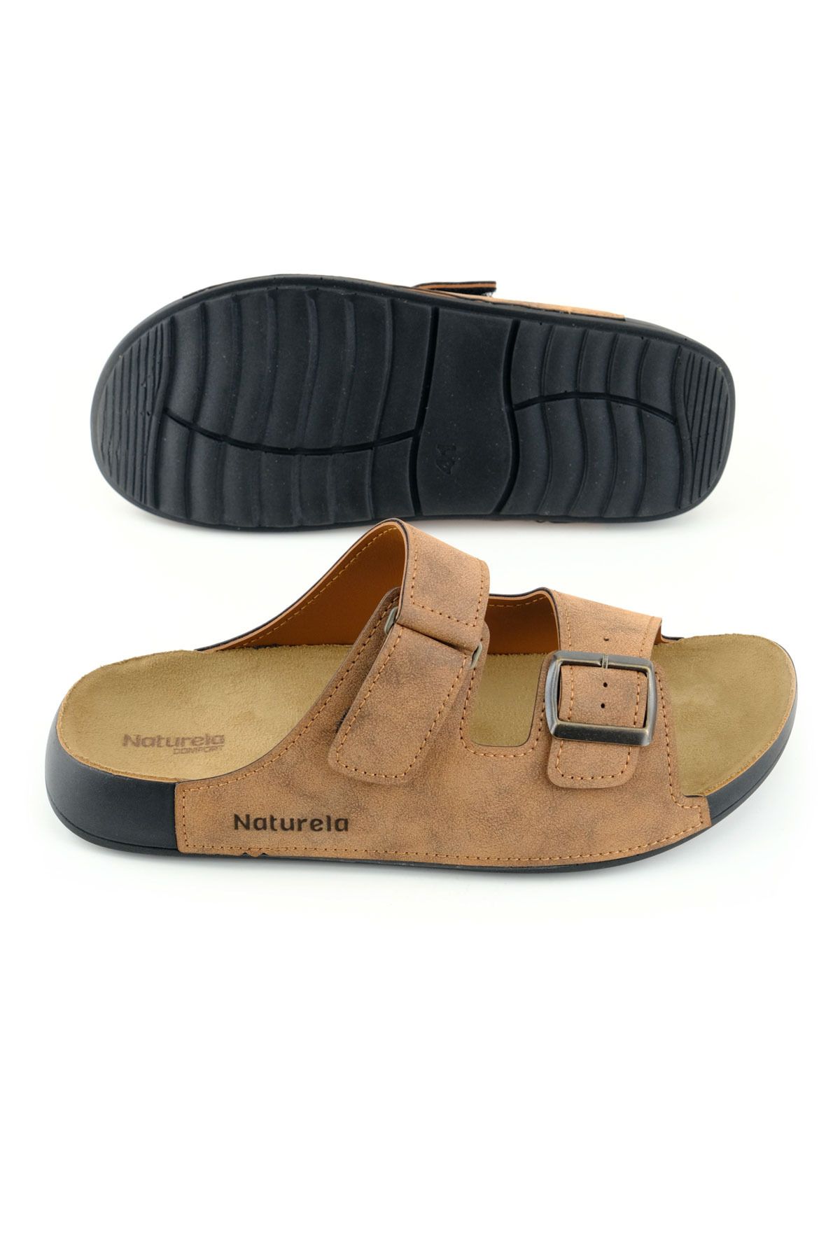 GEZER-Naturela Comfort Men's Summer Comfortable Sole Single Velcro Single Buckle Daily Slippers 2