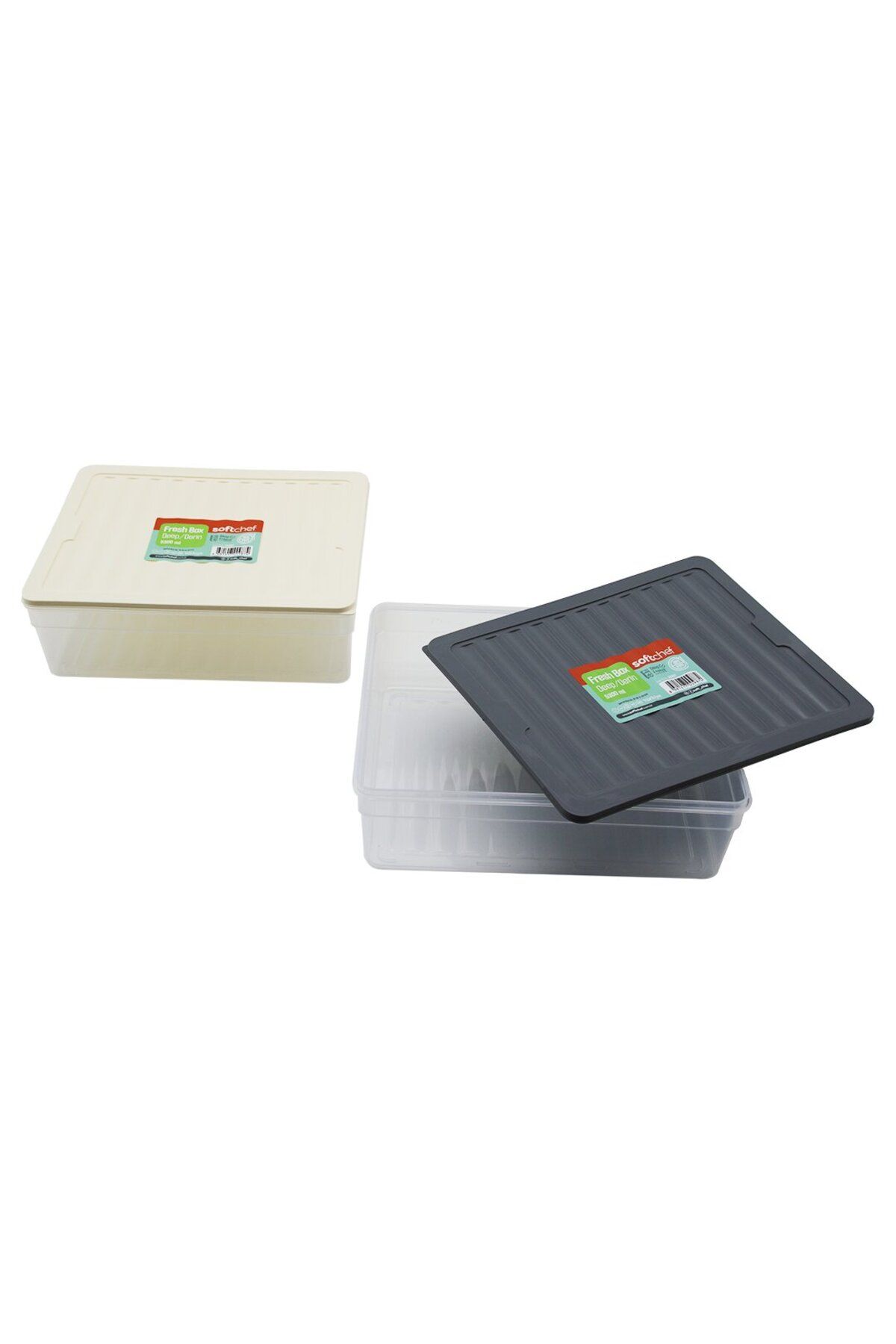 STOREMAX nffastore FRESH BOX DERİN - 5300ML PLASTİK ŞEFF SAKLAMA KABI RENKLİ KAPAK Star Collectionbuy