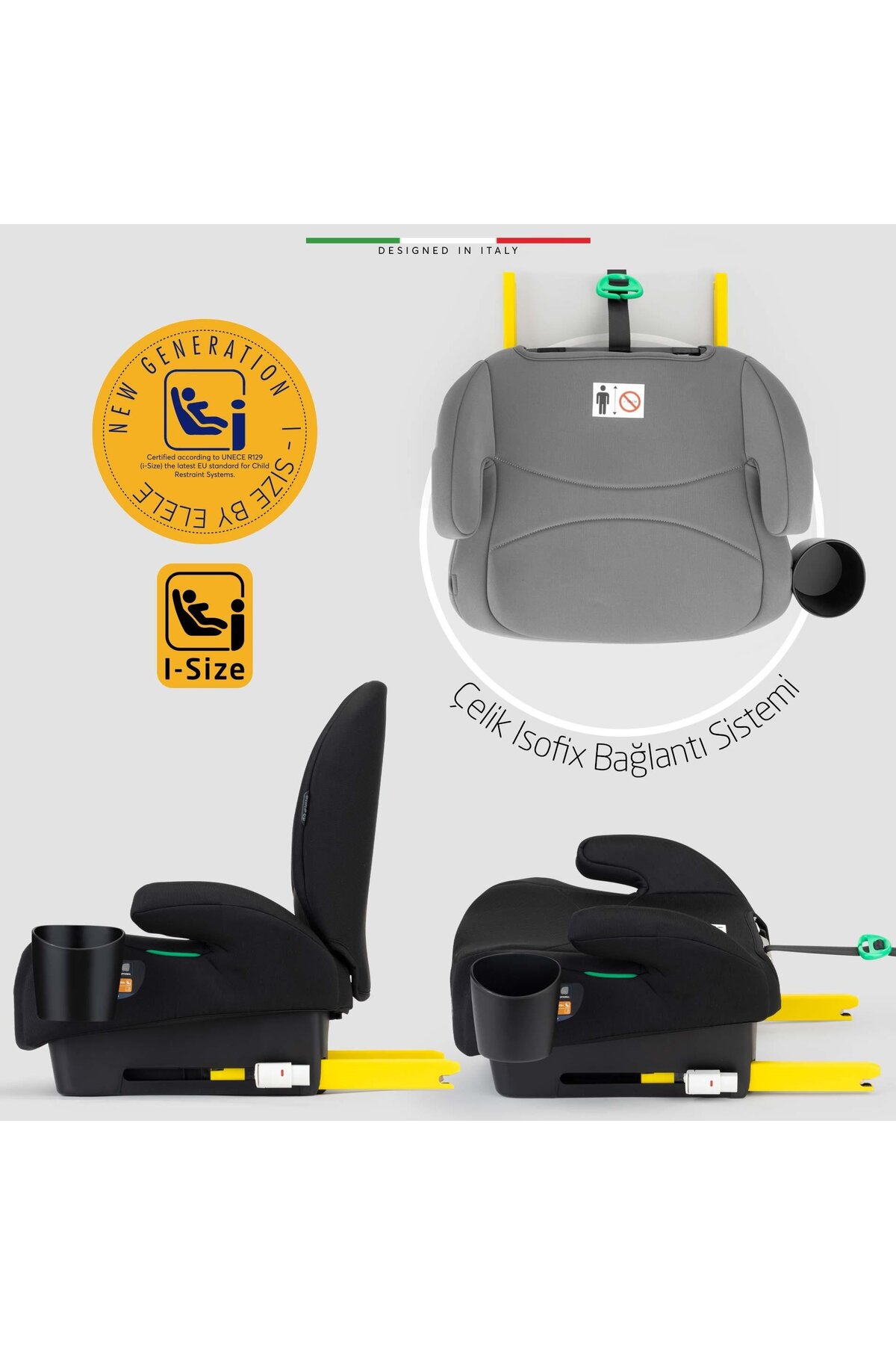 Elele GrandeFix I-Size Yükseltici Oto Koltuğu İsoFix 125-150 CM 15-36 KG Siyah fotoğrafı 2 (önizleme)