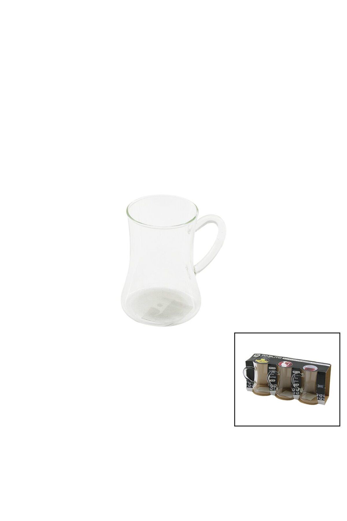STOREMAX nffastore 3PCS KULPLU CAM ÇAY BARDAK 180ML Star Collectionbuy 1051353