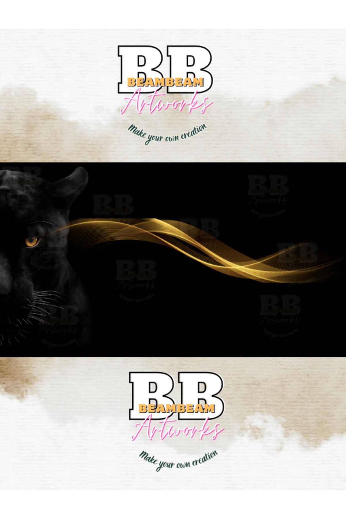 Beambeam Kanvas Tablo * Black Panter * Çerçeveli - 120x50 cm