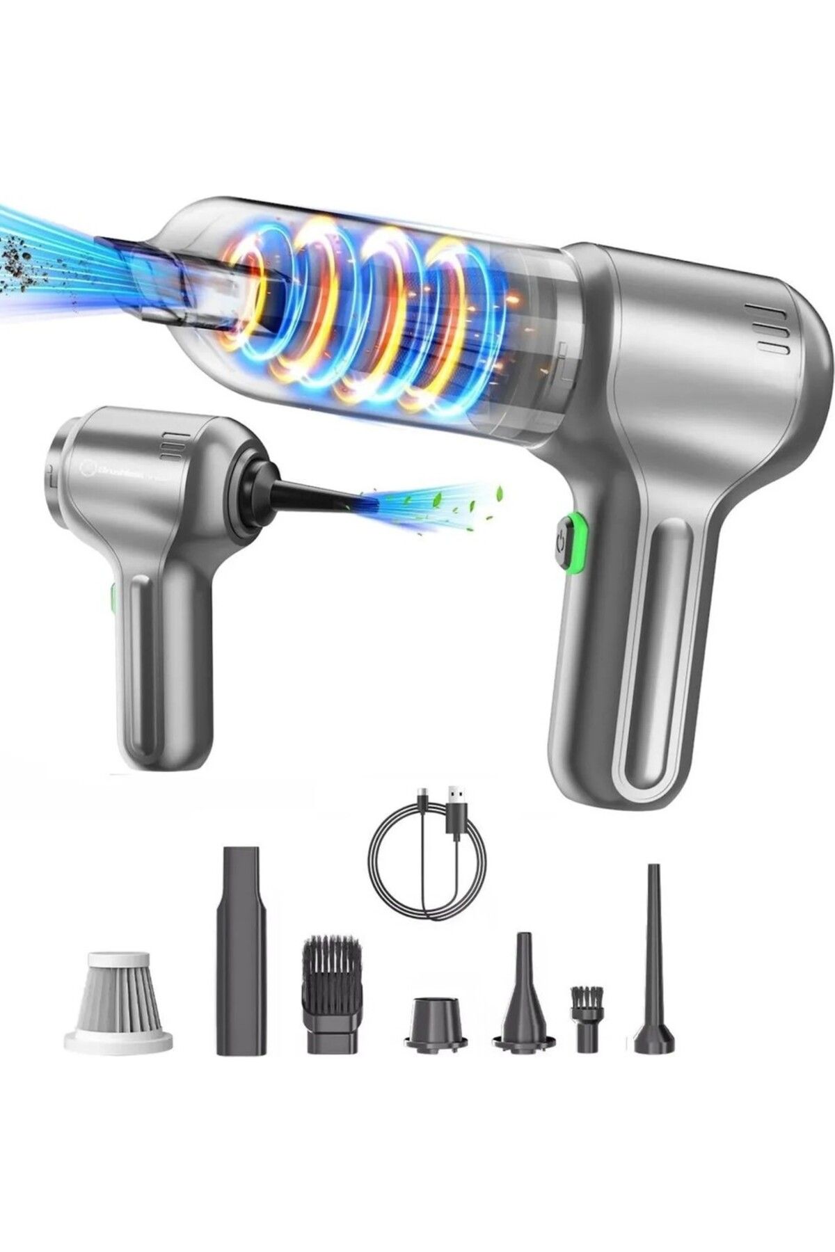 TEKNOCEP Enshal Yeni Araç Içi Şarjlı 180 Watt Mini Süpürge 12000PA 3ın1 Taşınabilir Güçlü Süpürge