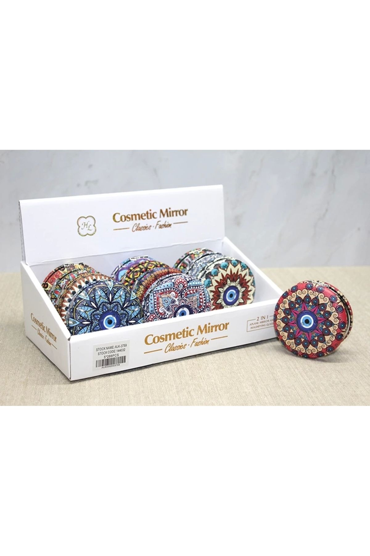 shop Taşlı Yuvarlak El Aynası Kalın Model 5