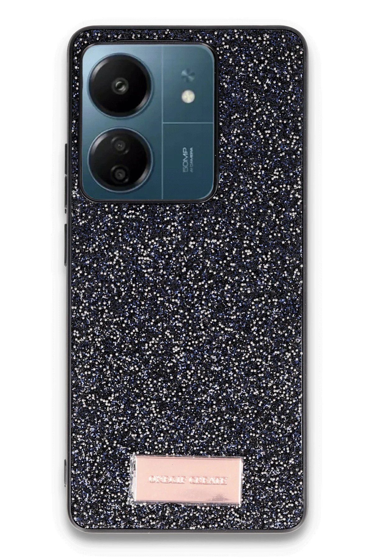 Toptan Bulurum Xiaomi Redmi 13C Bright Simli Kapak - Siyah