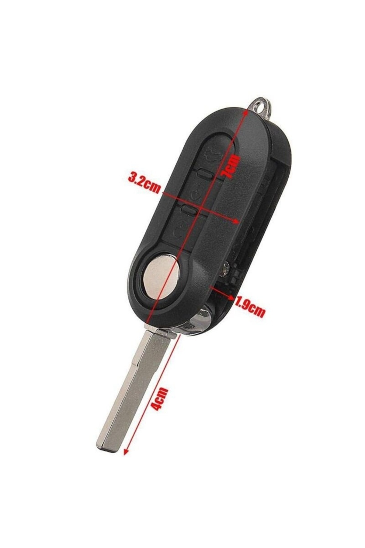 TECHSTAR-® Complete Car Key Fiat, 500, Grande, Punto, ID46 PCF7926ATT, 433Mhz, 3 Buttons, Delphi 6