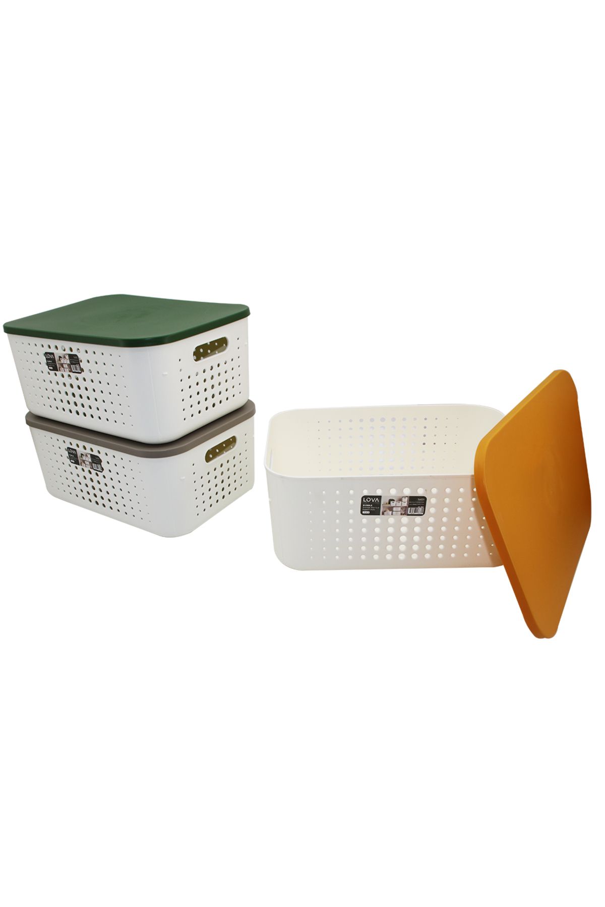 STOREMAX nffastore 13.4 LT BUBBLE ORGANİZER KULPLU KAPAKLI KUTU PLASTİK 26.1X37.4X16.4CM Star Collectionbuy