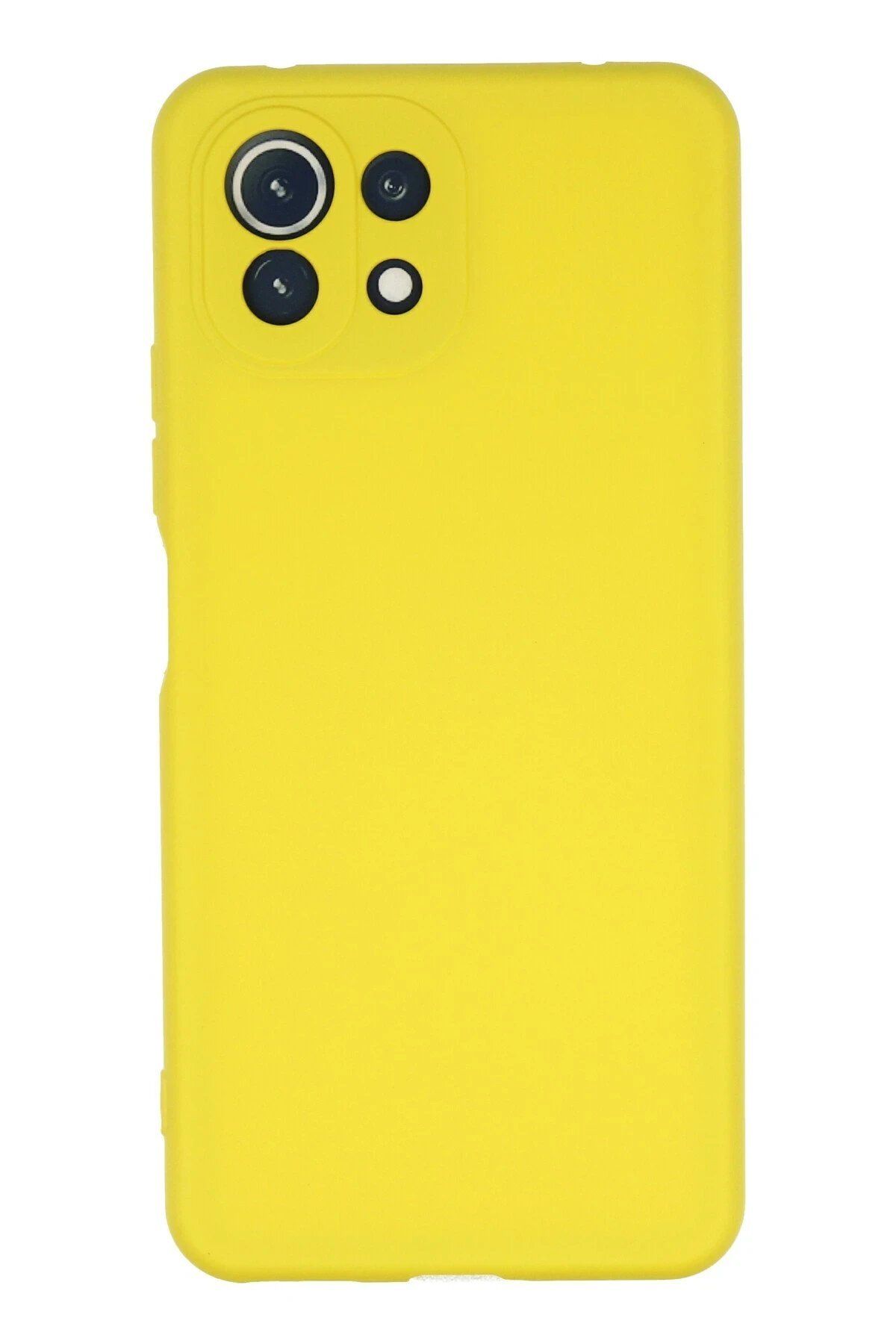 Toptan Bulurum Xiaomi Mİ 11 Lite Kılıf Nano içi Kadife Silikon - Sarı