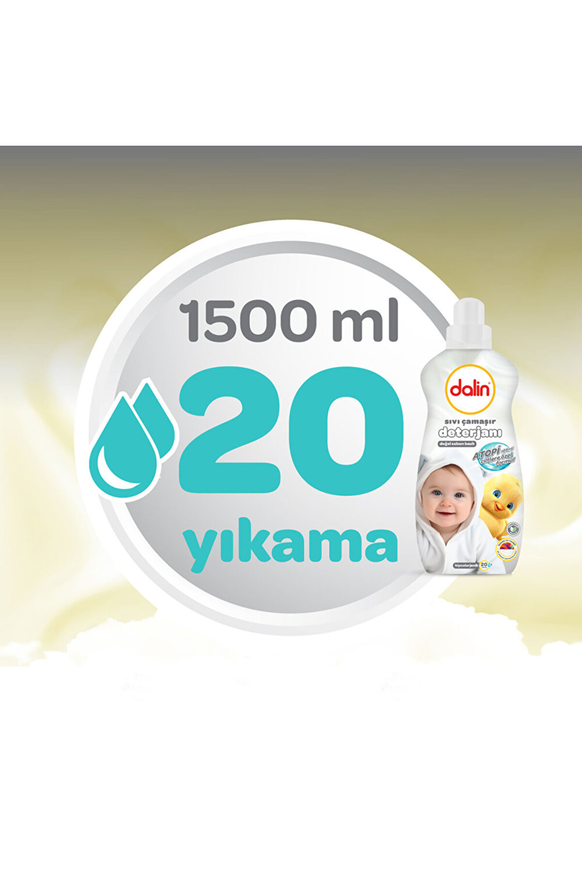 Dalin Sensitive Doğal Sabun Bazlı Sıvı Çamaşır Deterjanı 1500 ml (2 ADET) fotoğrafı 3 (önizleme)