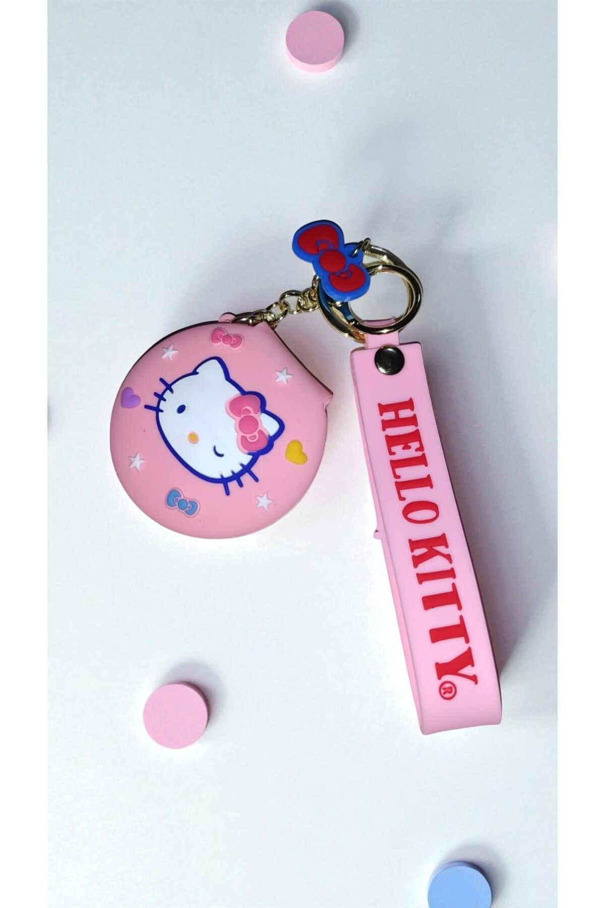 FAMEMUS ACCESSORY Hello Kitty Temalı Sevimli Aynalı Anahtarlık ve Çanta Aksesuar