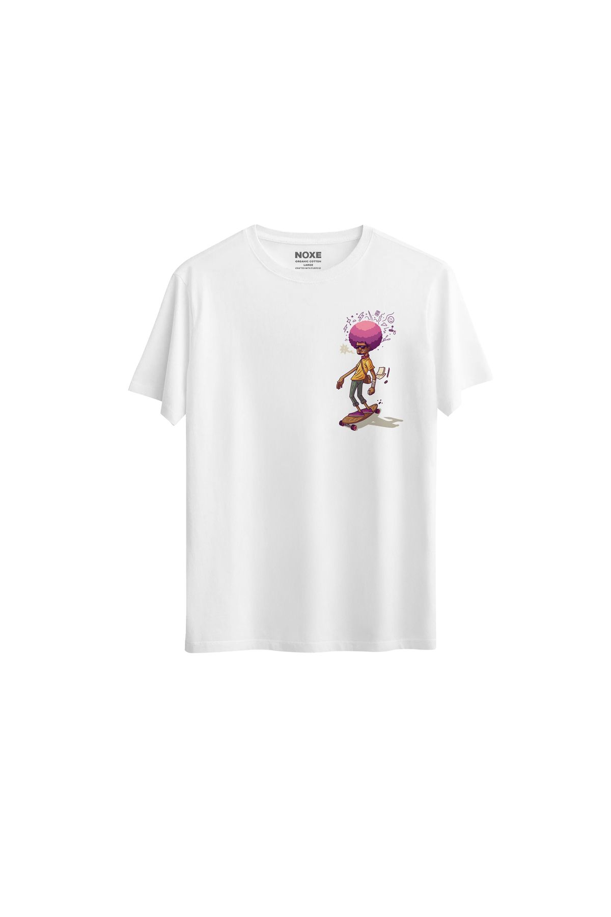 NOXE CLUB Wide Like Your Mind Regular Beyaz T-Shirt