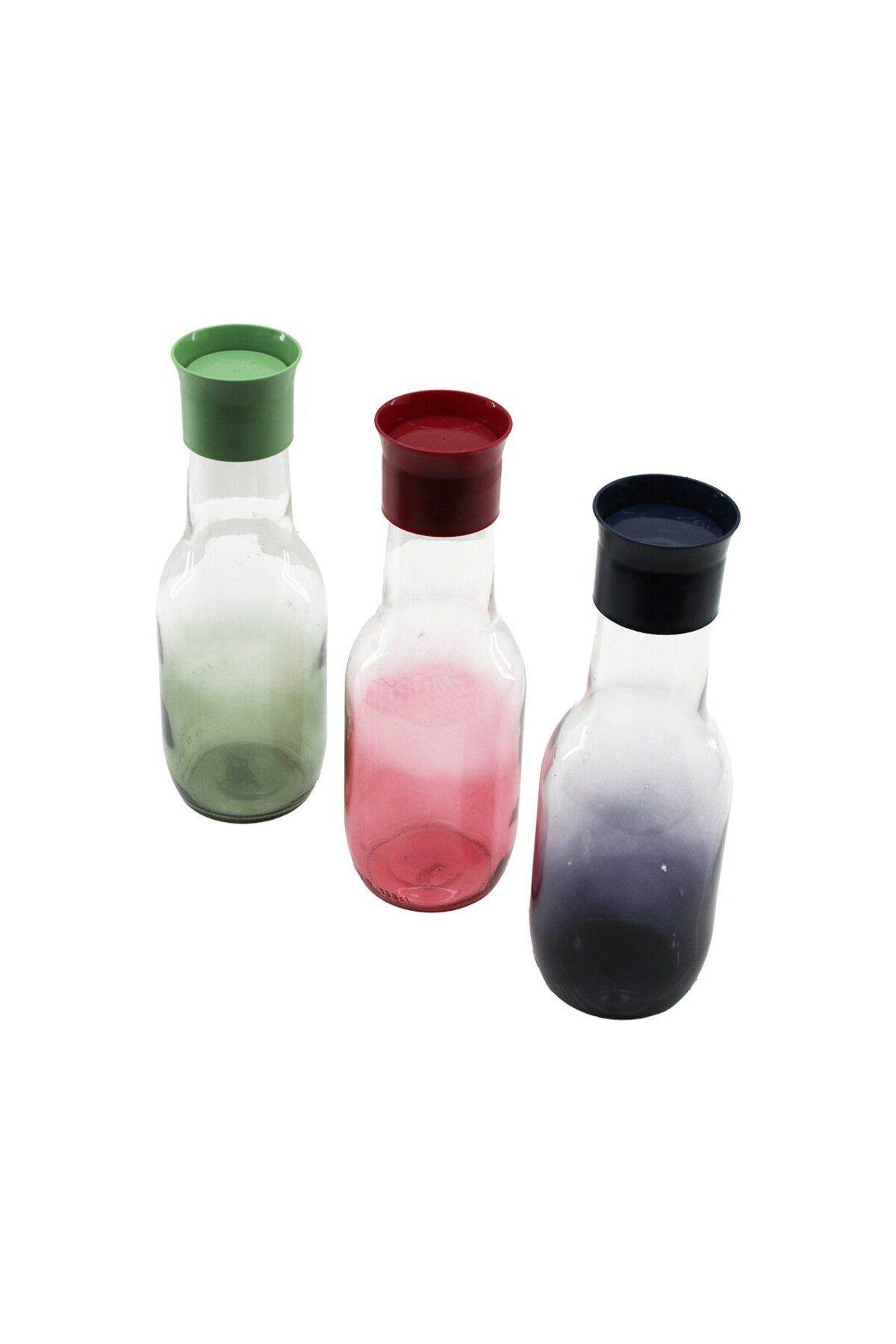 STOREMAX nffastore QLUX GLASSWARE S-00132 HYDRA RENKLİ ŞEFF CAM 1000CC SÜRAHİ TOMBUL GÖBEK - DAR AĞIZ C
