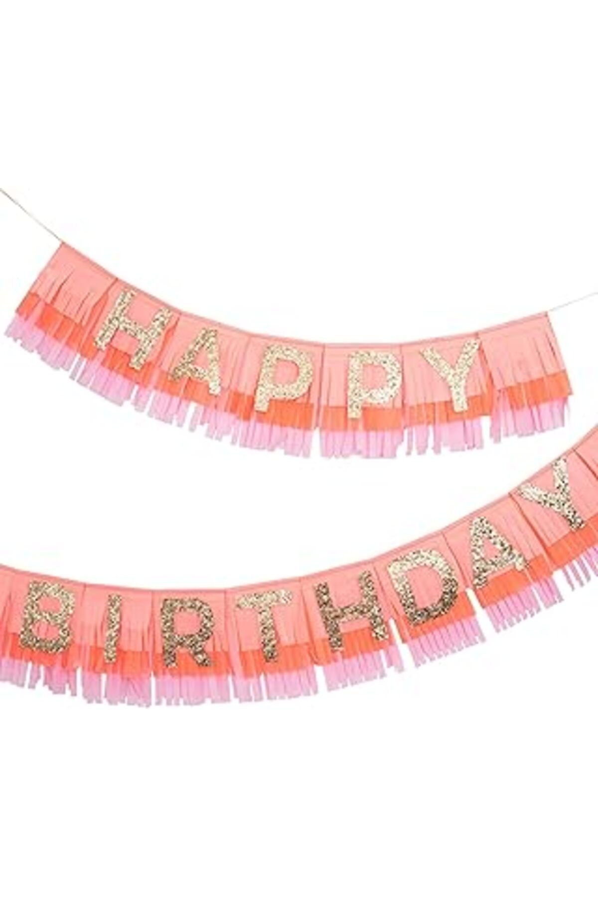 Pazarcan Meri Meri 211528 Happy Birthday Pembe Püsküllü Asılan Süs, Çok Renkli