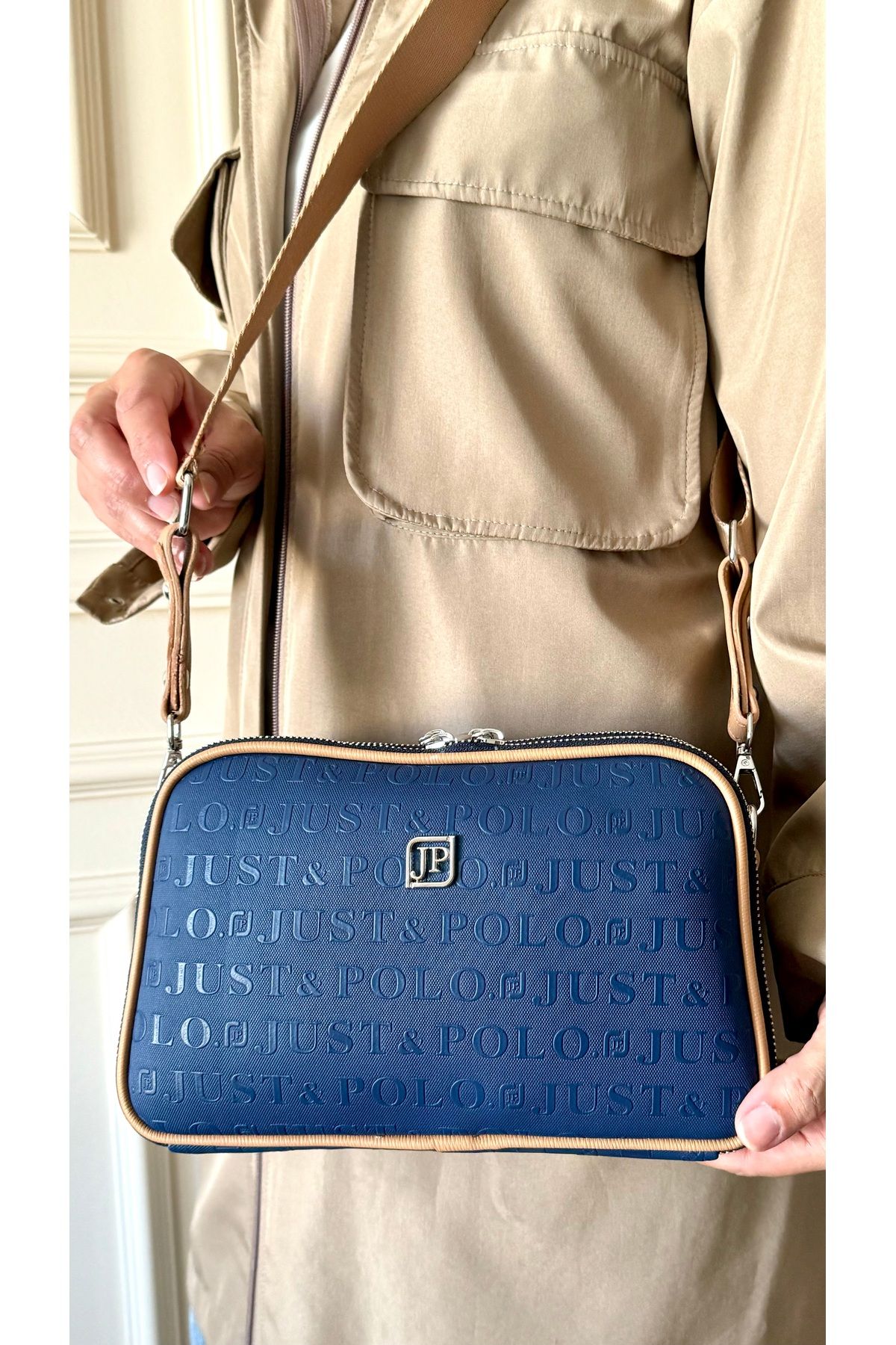 Just Polo JP ORİJİNAL JUST POLO KADIN 5 BÖLMELİ OMUZ VE ÇAPRAZ ÇANTASI