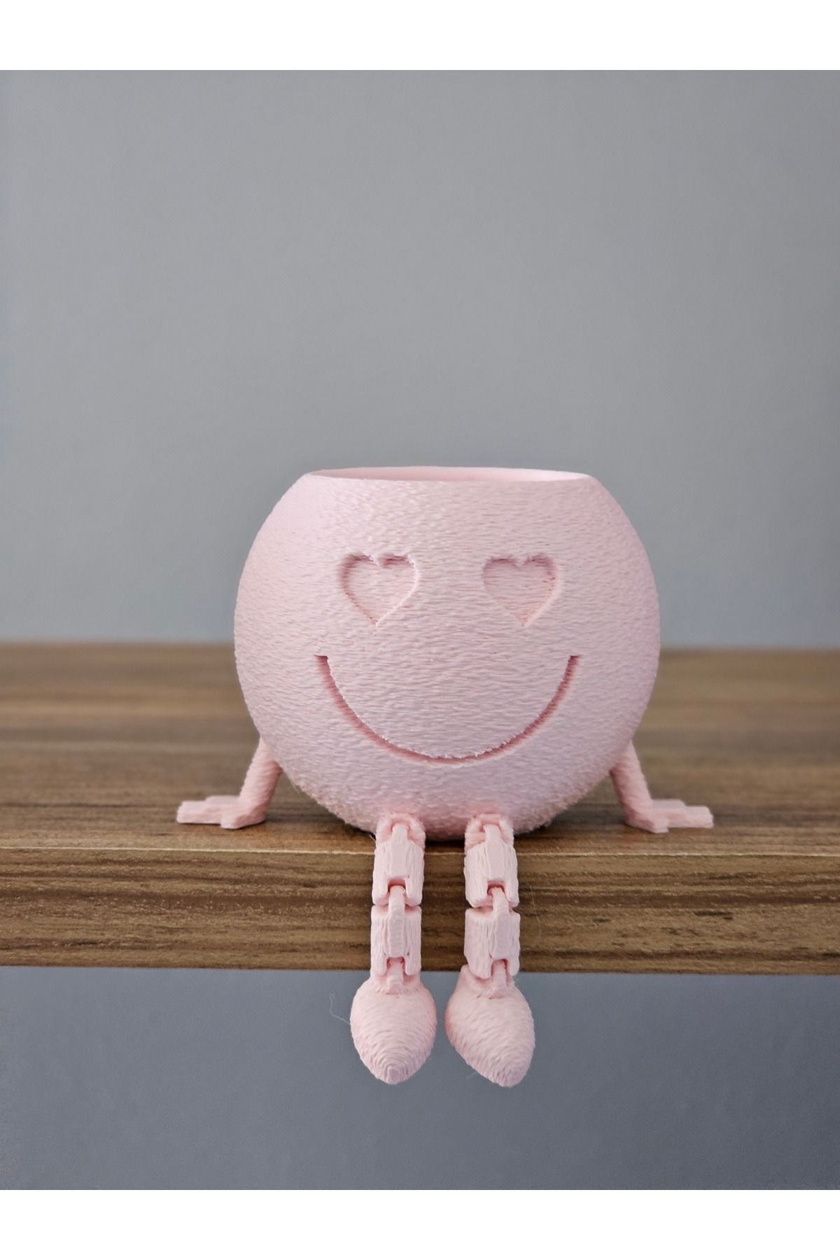 dmrz home DEKORATİF GÜLEN YÜZ HEDİYELİK BİBLO LED MUMLUK PEMBE RENK