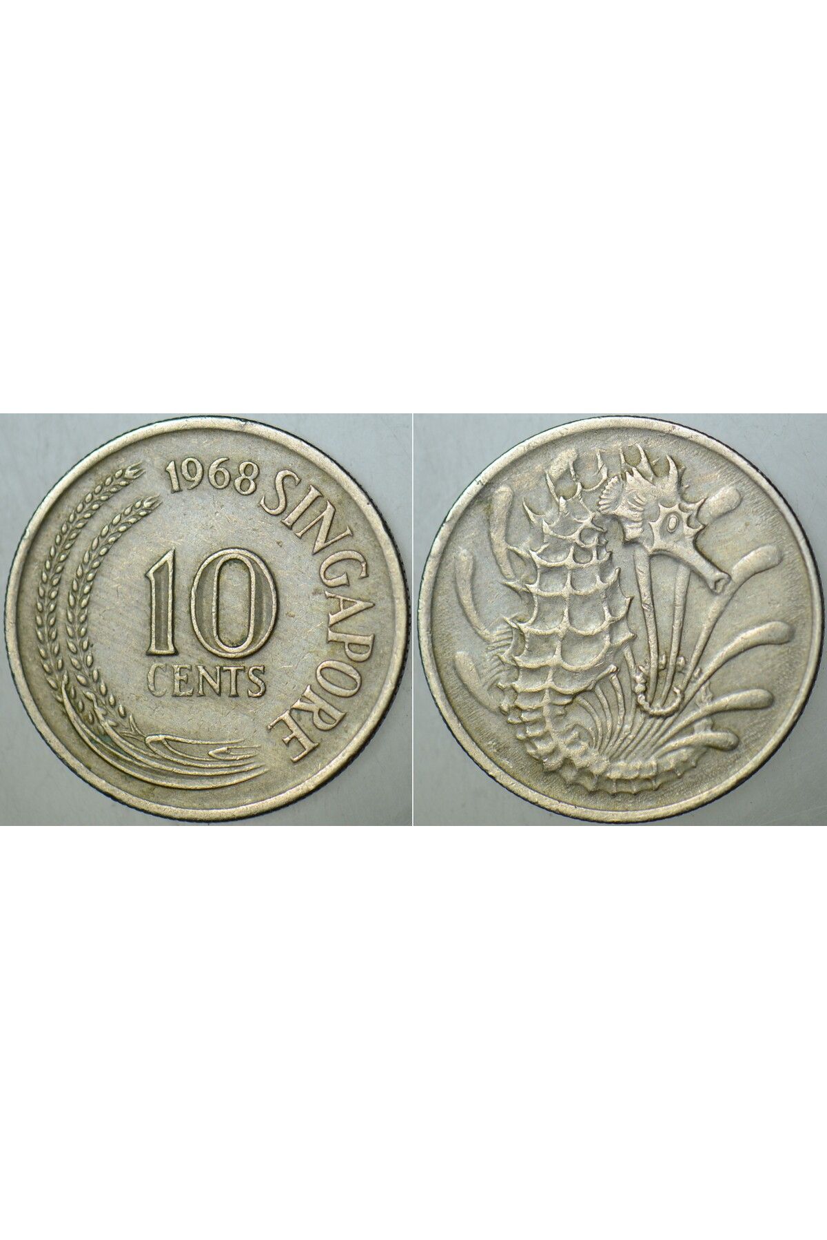 Banknoting SİNGAPUR 10 CENT 1968 DENİZATI TEMALI.