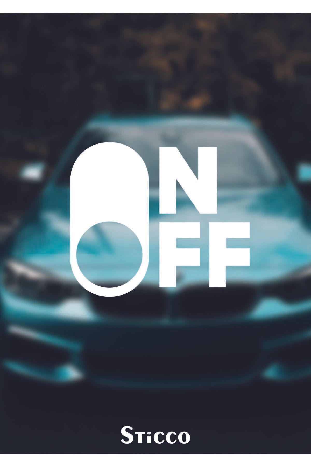Sticco On Off Switch - Araba-Motosiklet Cam Etiket Sticker 10x9cm