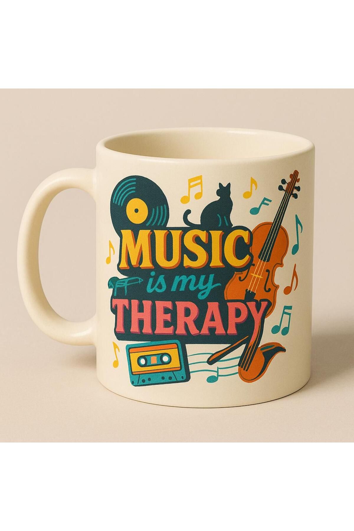 Puficca Tasarım Music is my Therapy baskılı kupa bardak