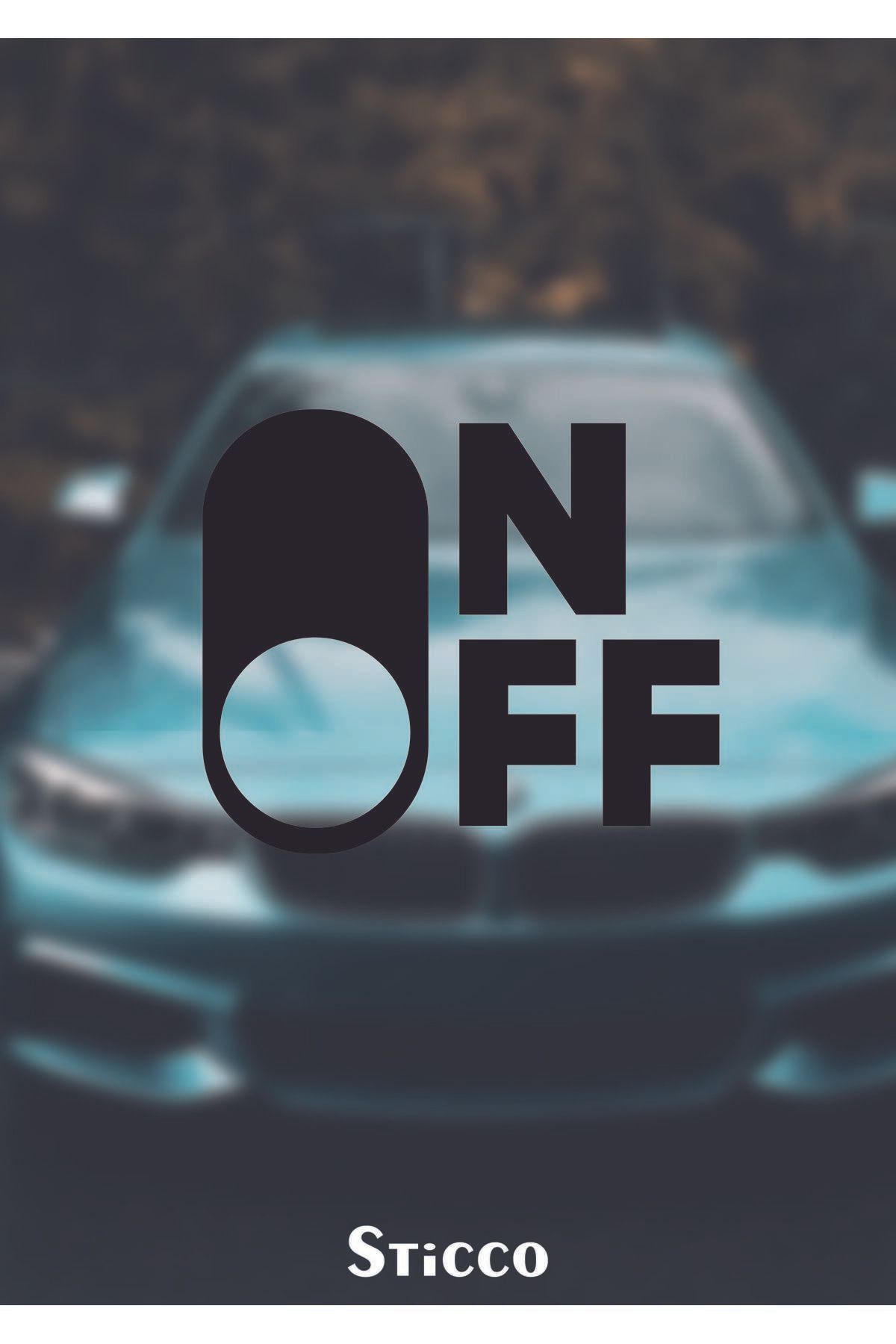 Sticco On Off Switch - Araba-Motosiklet Cam Etiket Sticker 10x9cm