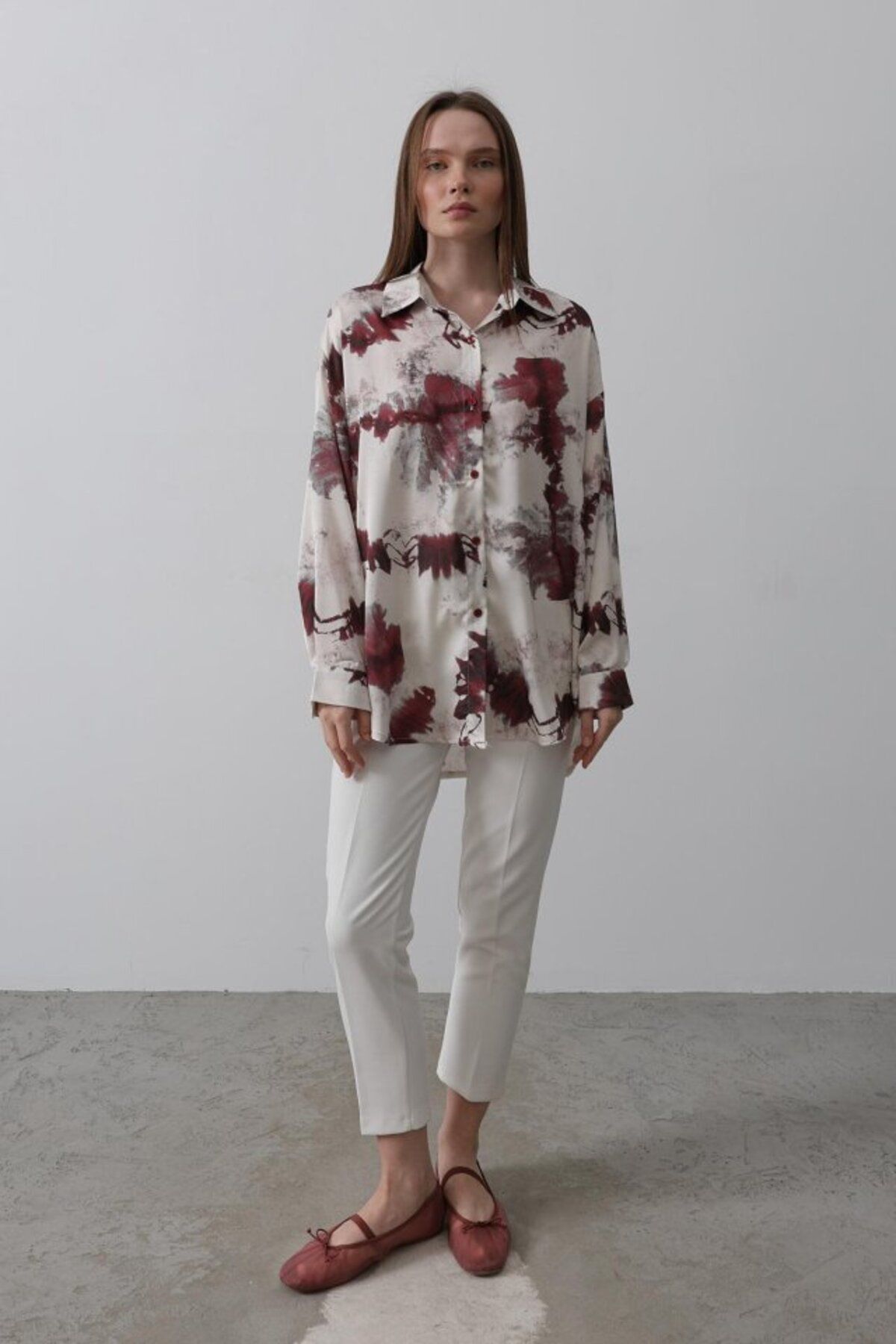 ETİLER COLLECTION Baskılı Gömlek - Bordo