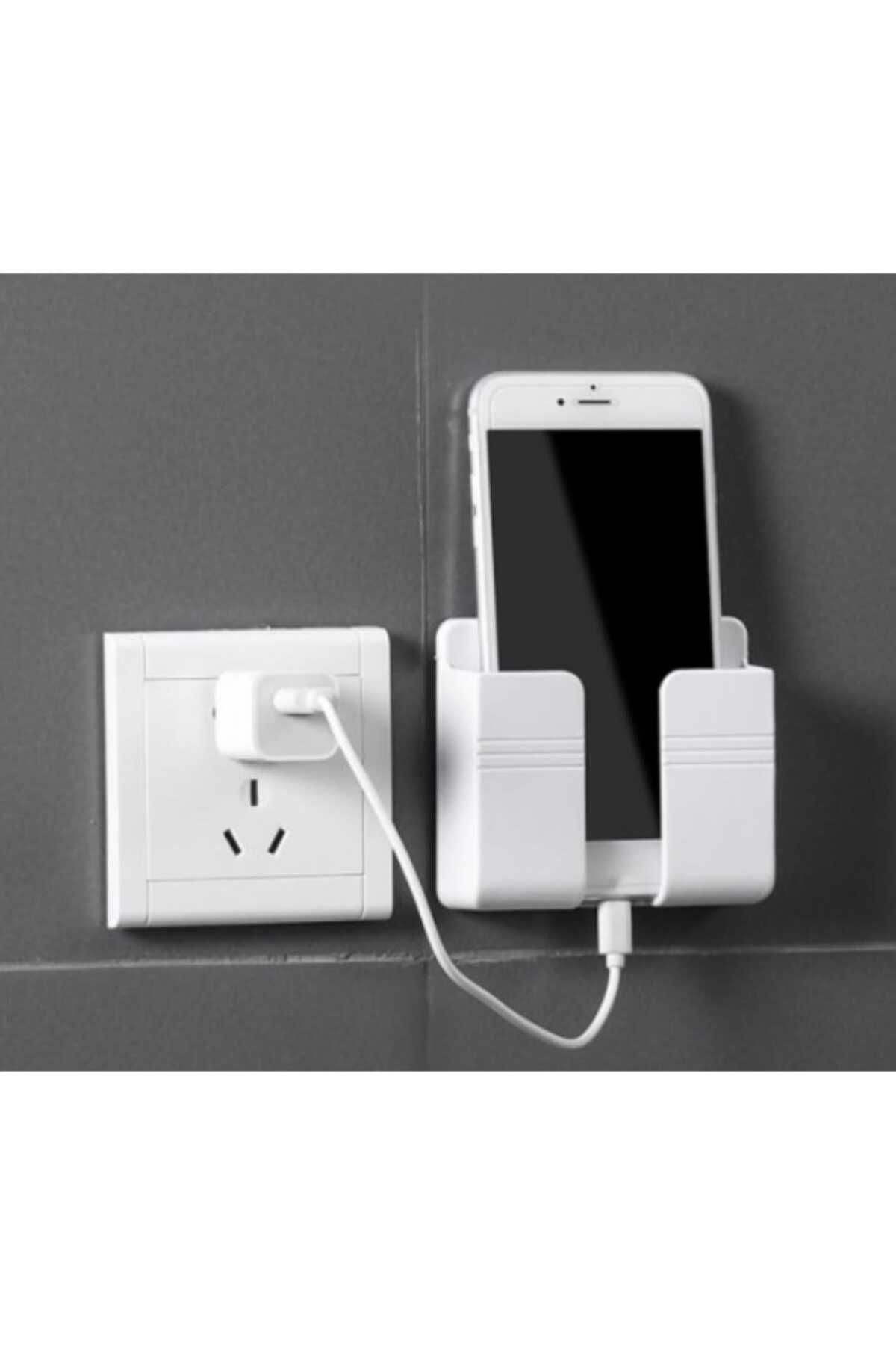 lawrenceshop Duvara Monte Yapışkanlı Telefon Tutucu Kumandalık Şarj Standı Kulaklık Organizer Düzenleyici