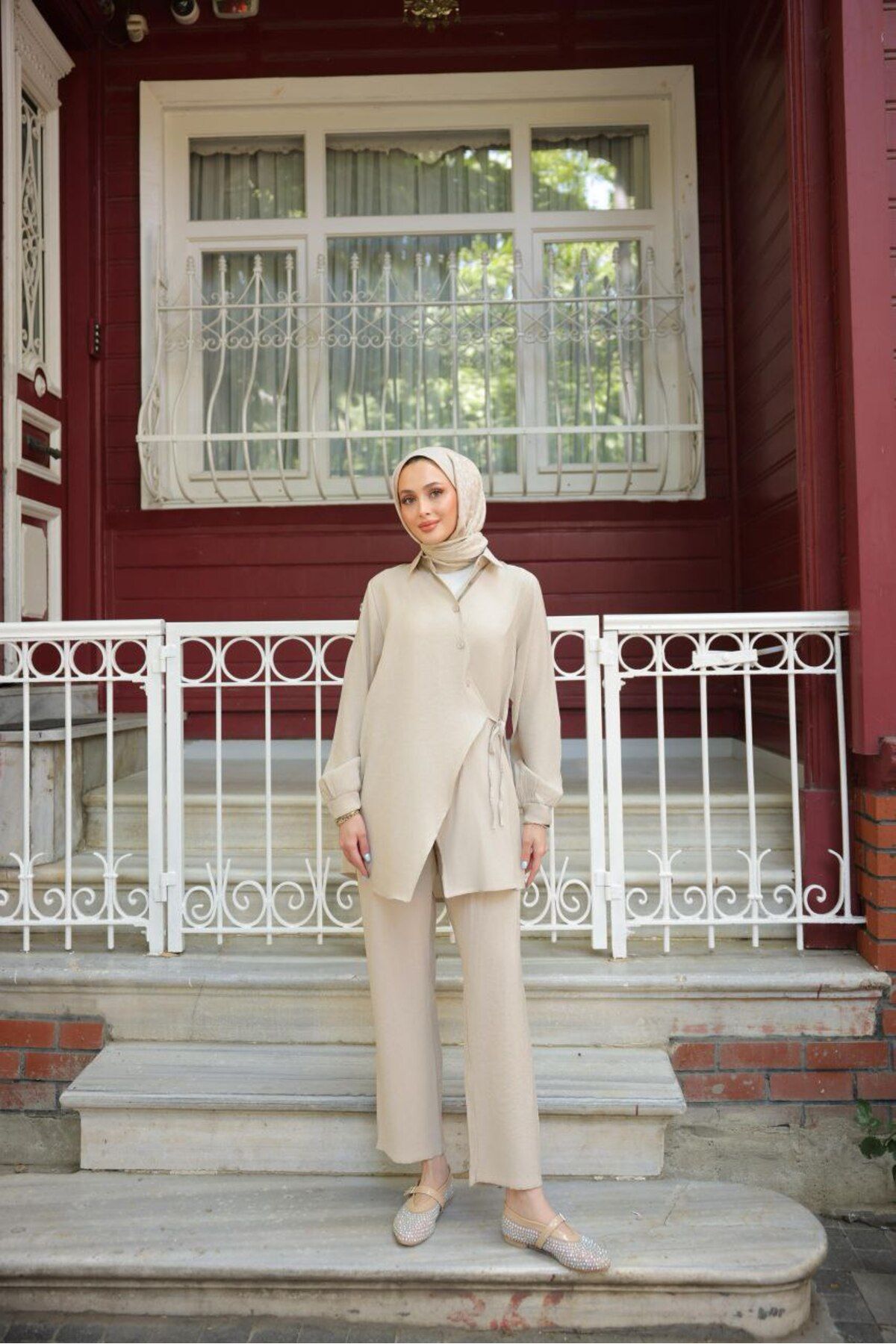 Castivo Fashion Bağlamalı Tunik Pantolon Takım