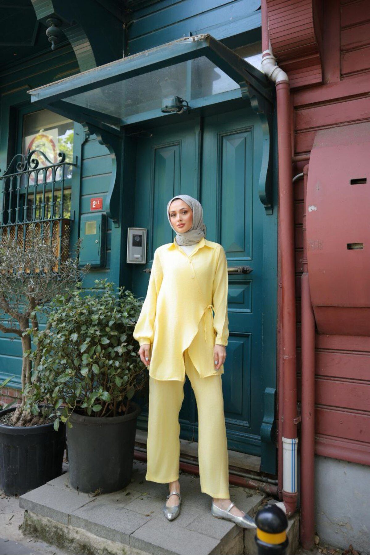 Castivo Fashion Bağlamalı Tunik Pantolon Takım