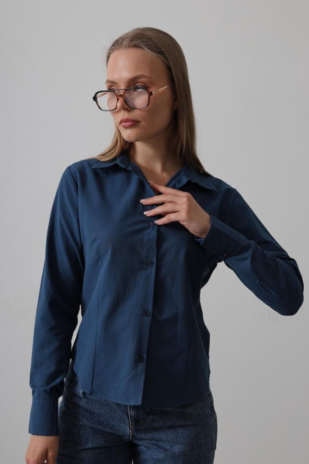 ETİLER COLLECTION Basic Gömlek - İndigo