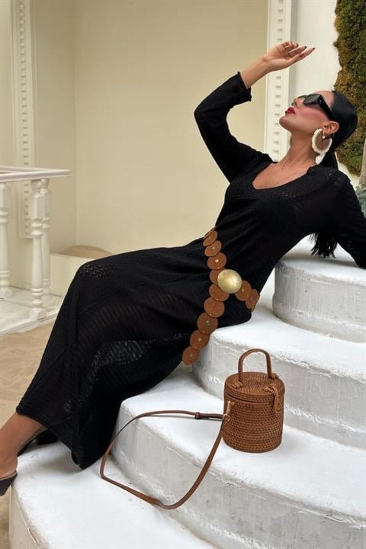 ETİLER COLLECTION Ajurlu V Yaka Elbise 2851