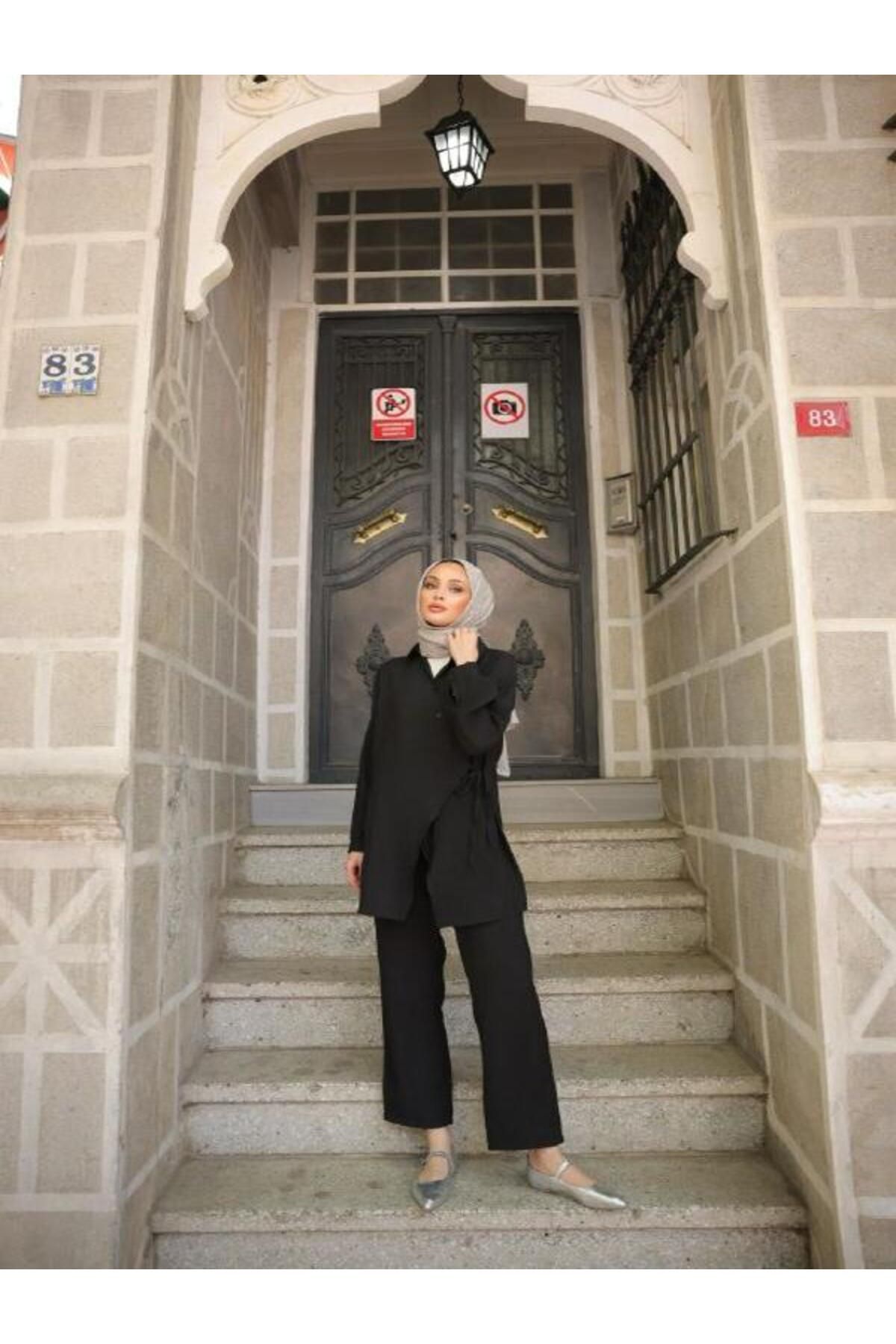 Castivo Fashion Bağlamalı Tunik Pantolon Takım