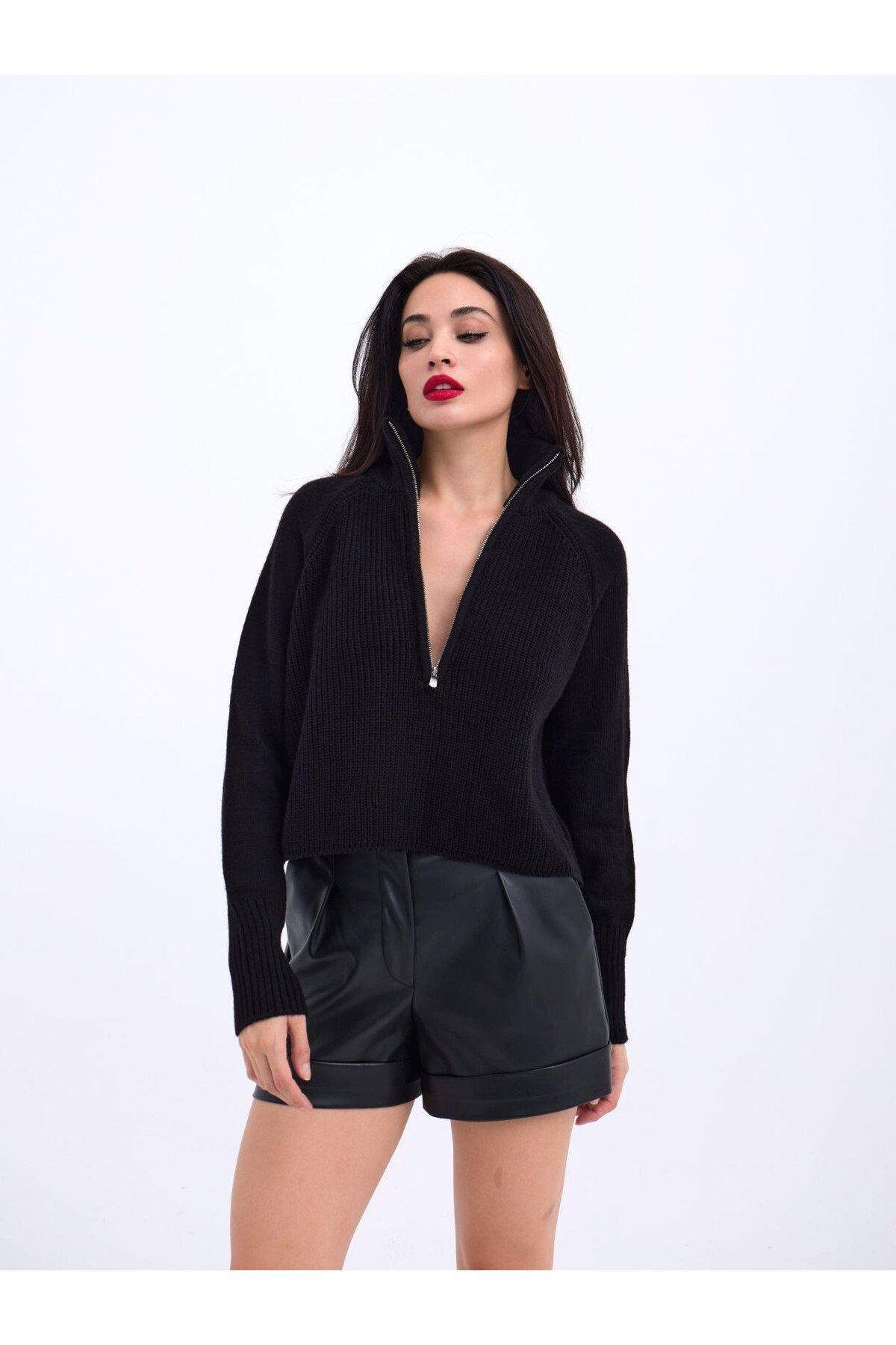 ETİLER COLLECTION 3309 FERMUARLI KAZAK-SİYAH