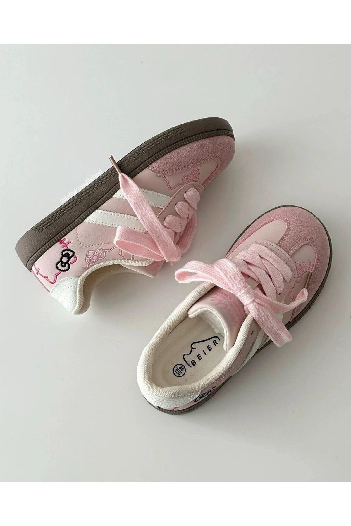 Gofeel Harajuku Nakışlı Kitty Pembe Spor Ayakkabı