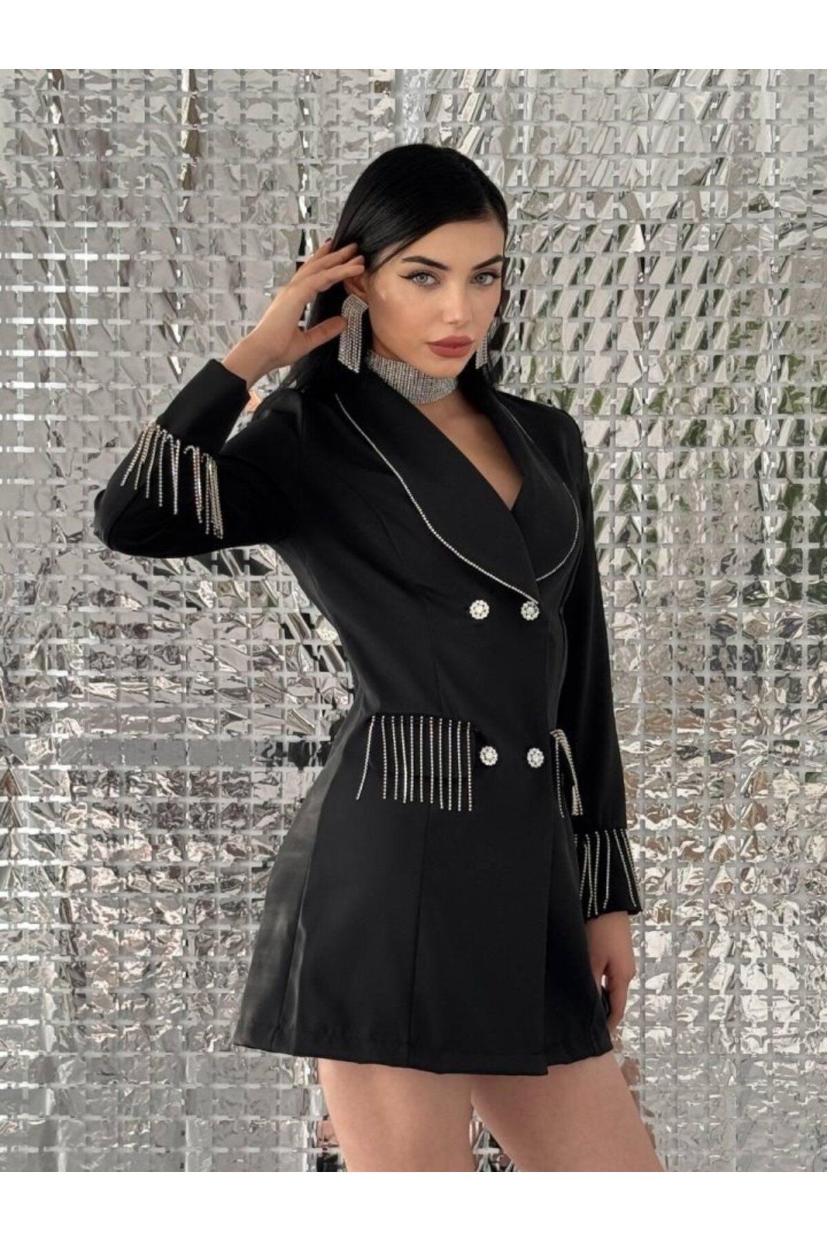 ETİLER COLLECTION Girona Taşlı Ceket Elbise