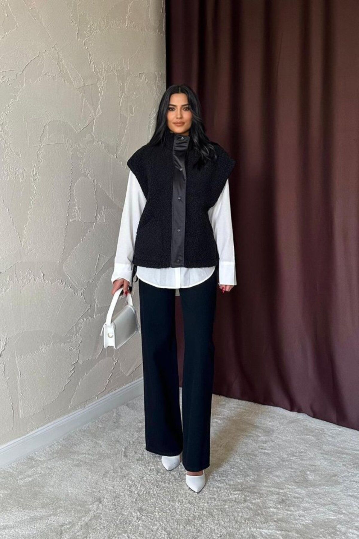 ETİLER COLLECTION Siyah Yanları Bağlı Yelek