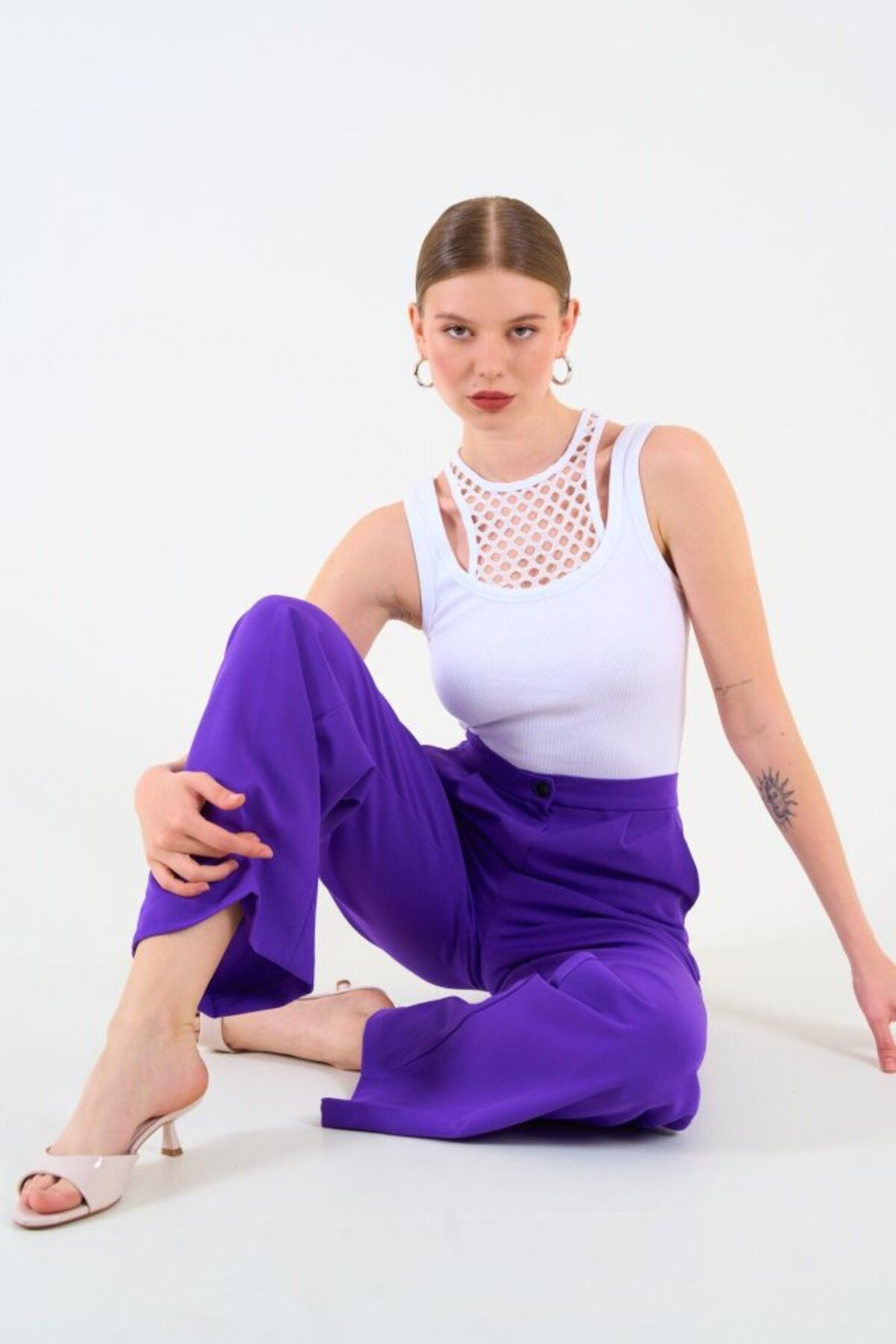 ETİLER COLLECTION İçi Dantelli Kaşkorse Atlet - Beyaz