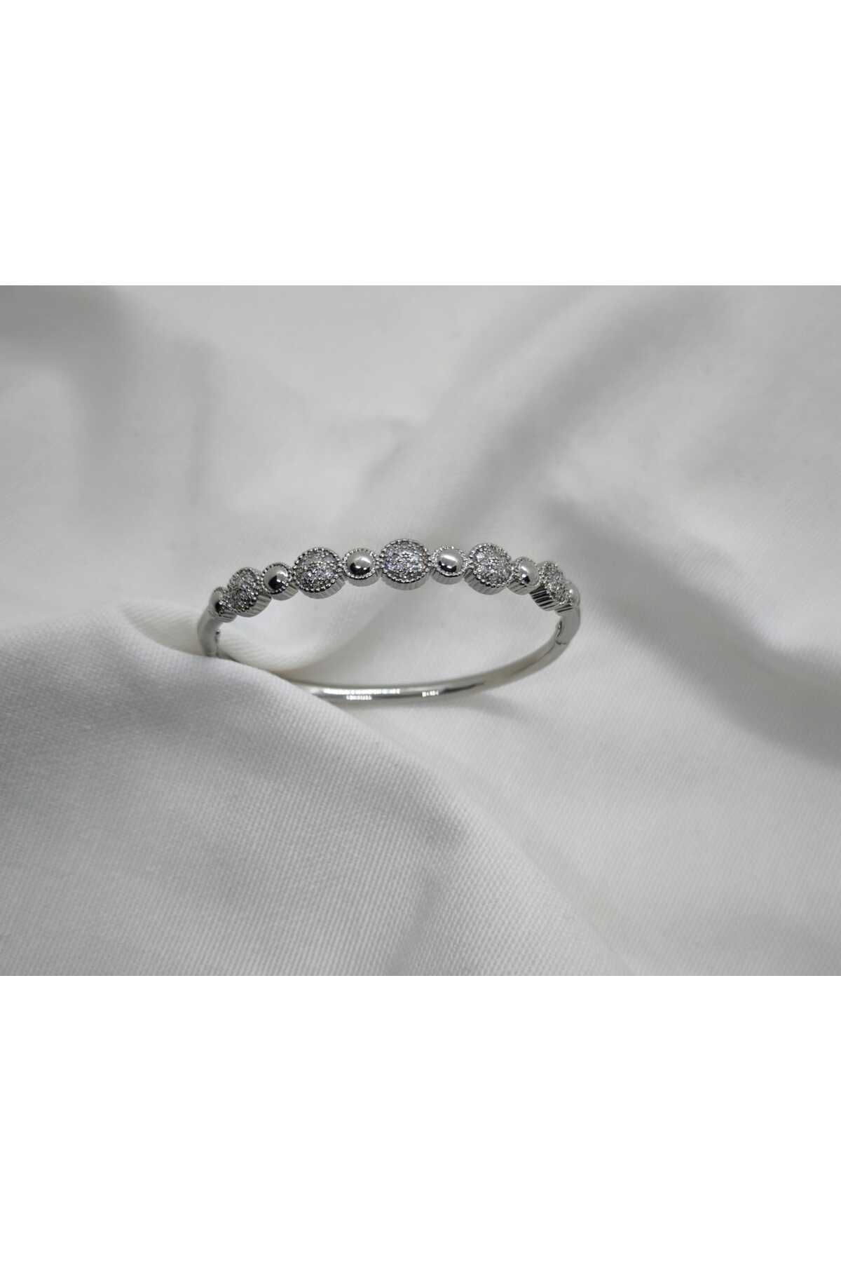 shop Taşlı kelepçe gümüş Rengi Çelik Bileklik