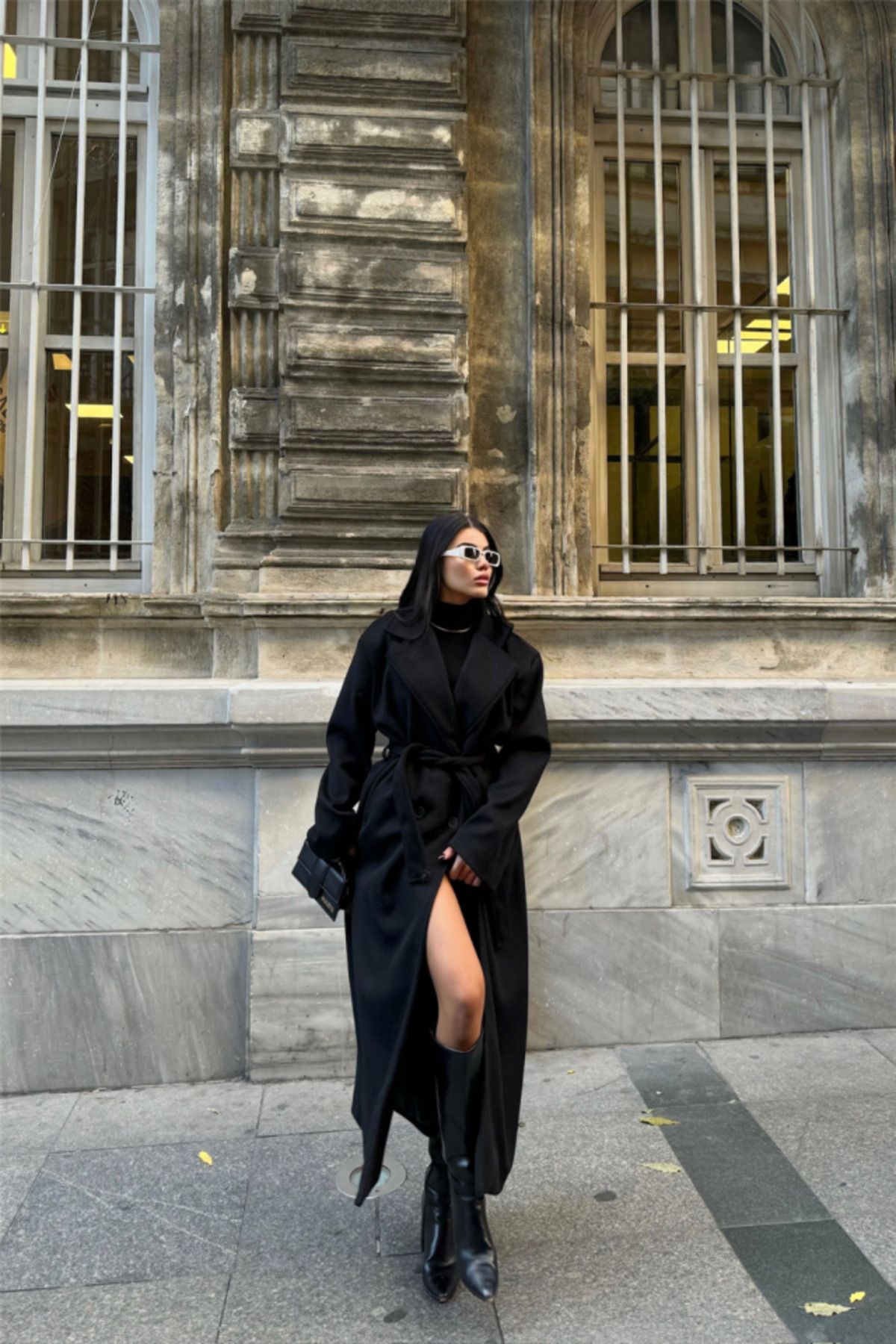 ETİLER COLLECTION KAŞE KABAN MAXİ - Siyah