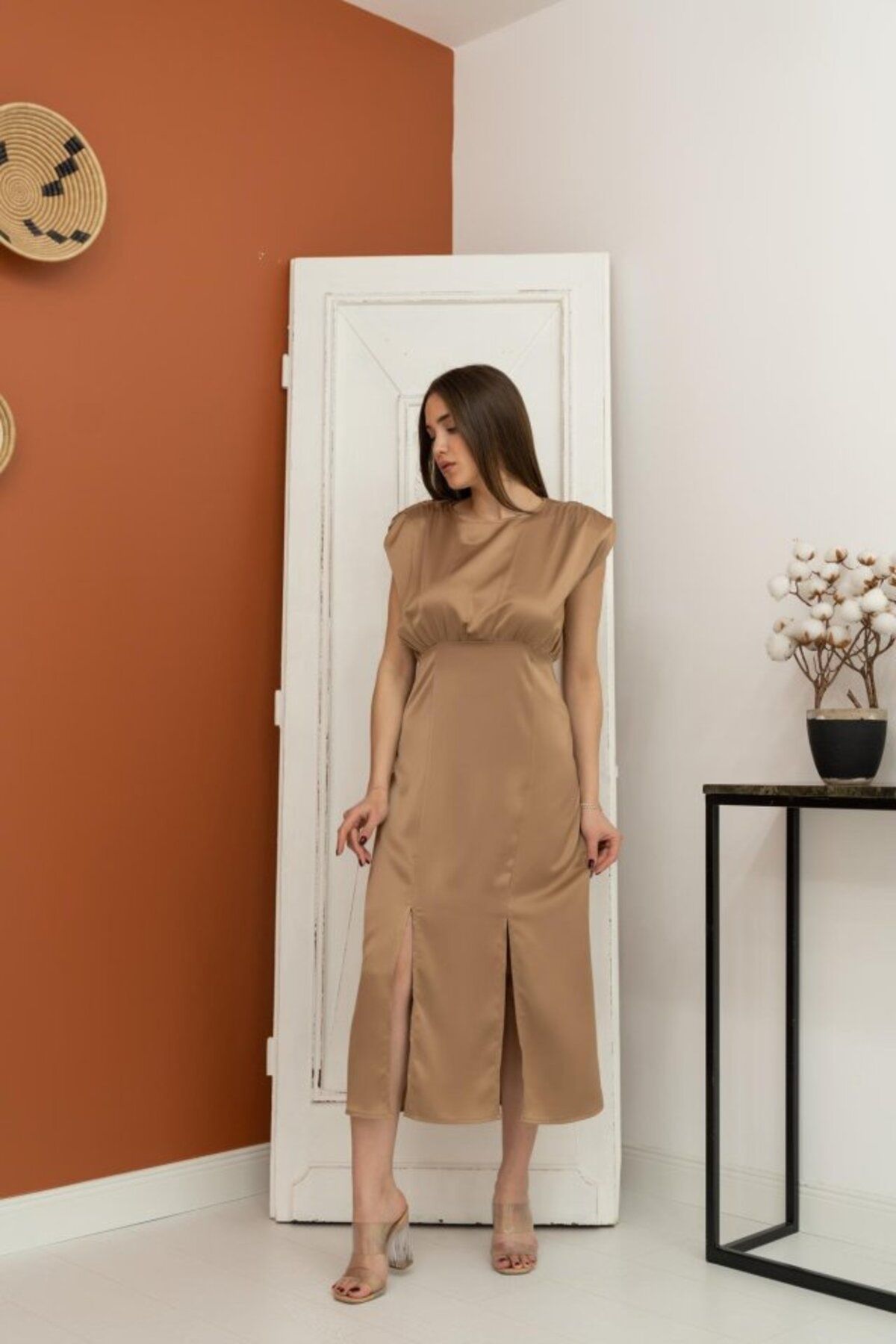 ETİLER COLLECTION Vizon Eteği Yırtmaçlı Helen Elbise